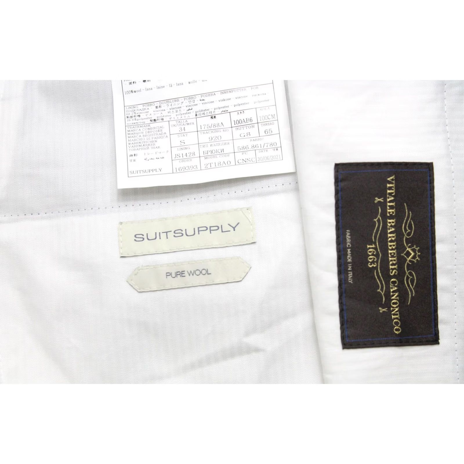 Suitsupply Suitsupply Brescia Trousers Men UK 34S Pure Wool Pleated Turn Up Patterned Zip Dress Pants Slim Blue Size US 34 / EU 50 - 5 Thumbnail