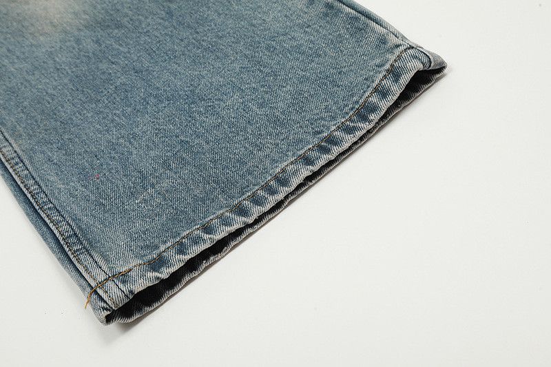 Vintage Retro washed street cleanfit straight flared ripped jeans Size US 32 / EU 48 - 6 Thumbnail