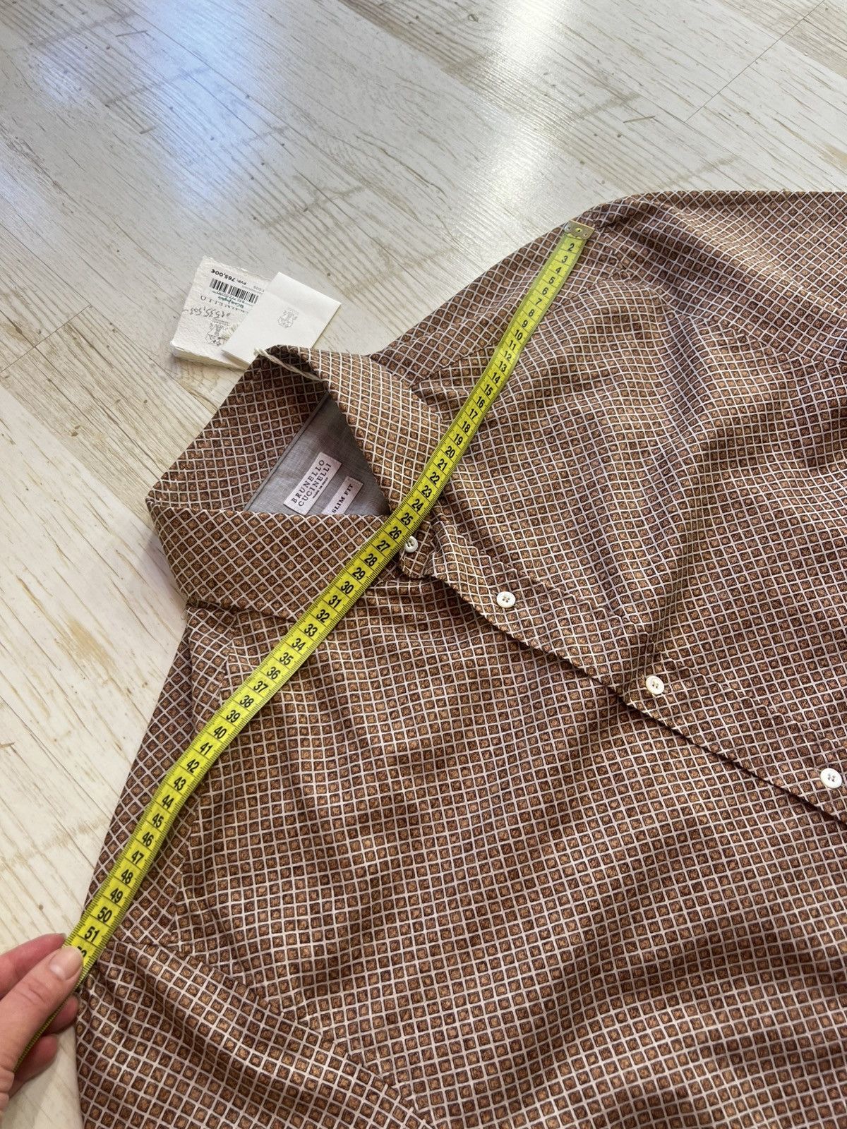 Brunello Cucinelli Brunello Cucinelli Slim Fit Geometric Print Shirt XL Size US XL / EU 56 / 4 - 15 Thumbnail