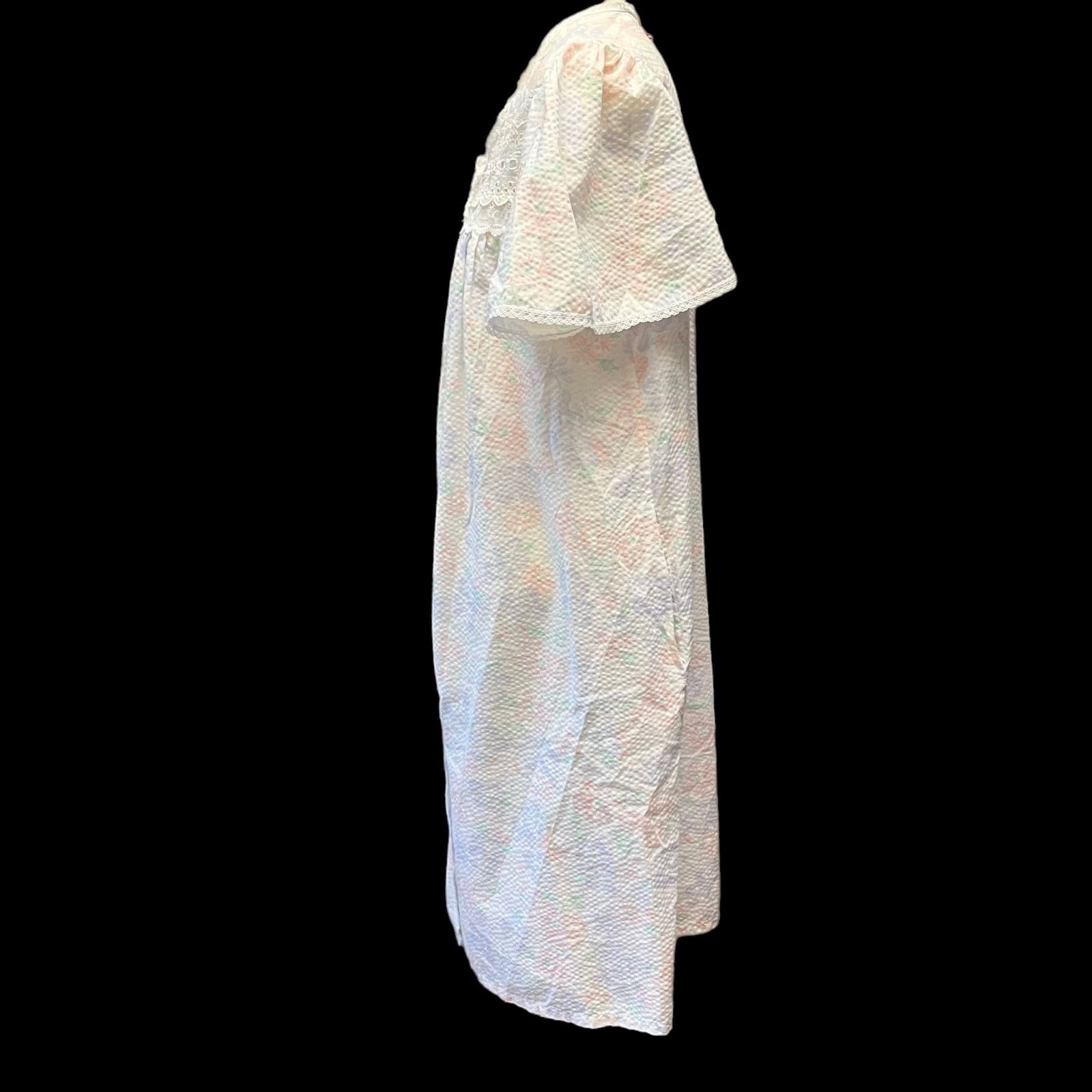 Other Vintage Nicole pockets Granny Quaker Lace Trim Night Gown Size ONE SIZE - 5 Thumbnail