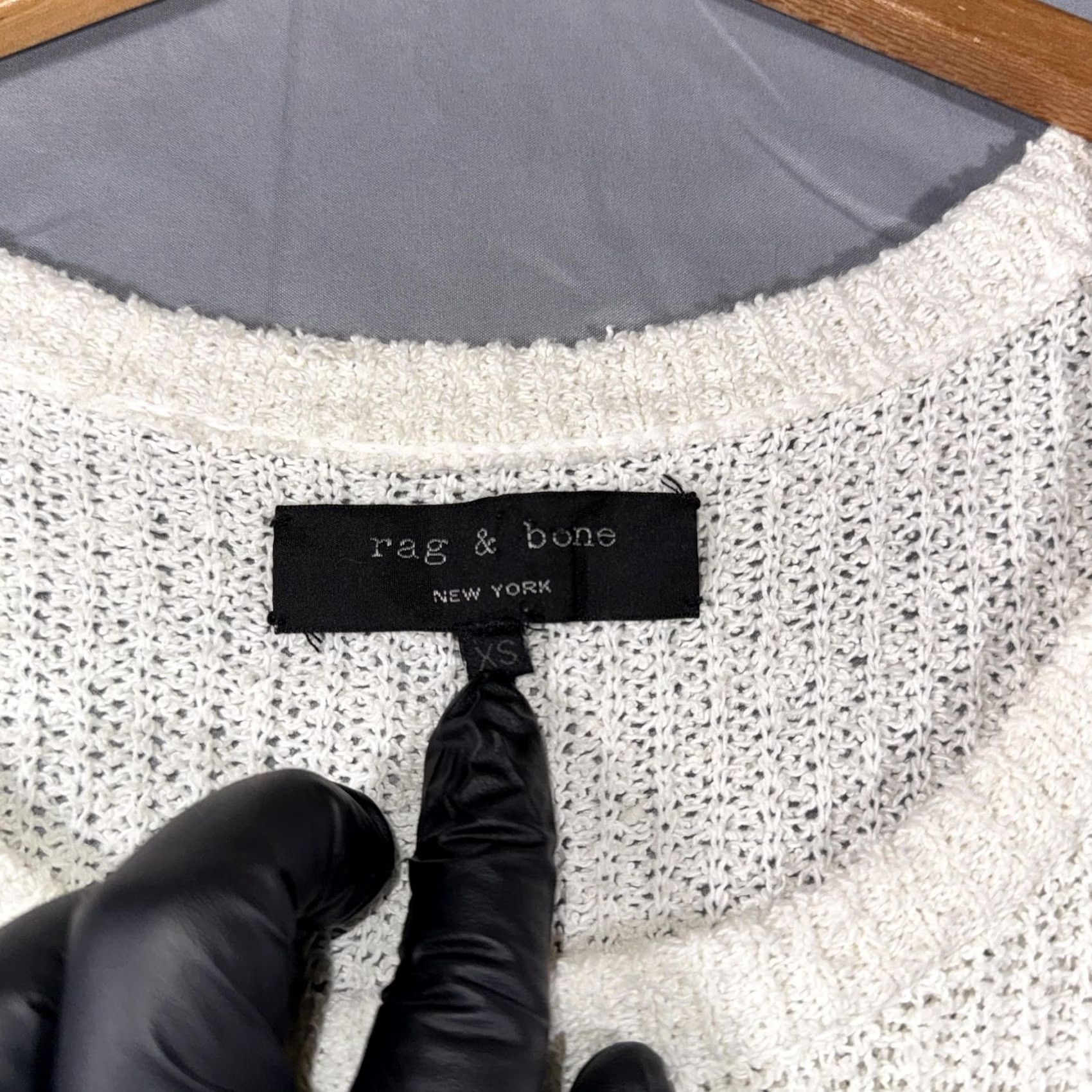 Rag & Bone rag & bone Shirt Womens XS Color White Pullover Knit Open Knit Lightweight Casual High-Low Hem Sweater Size XS / US 0-2 / IT 36-38 - 3 Thumbnail