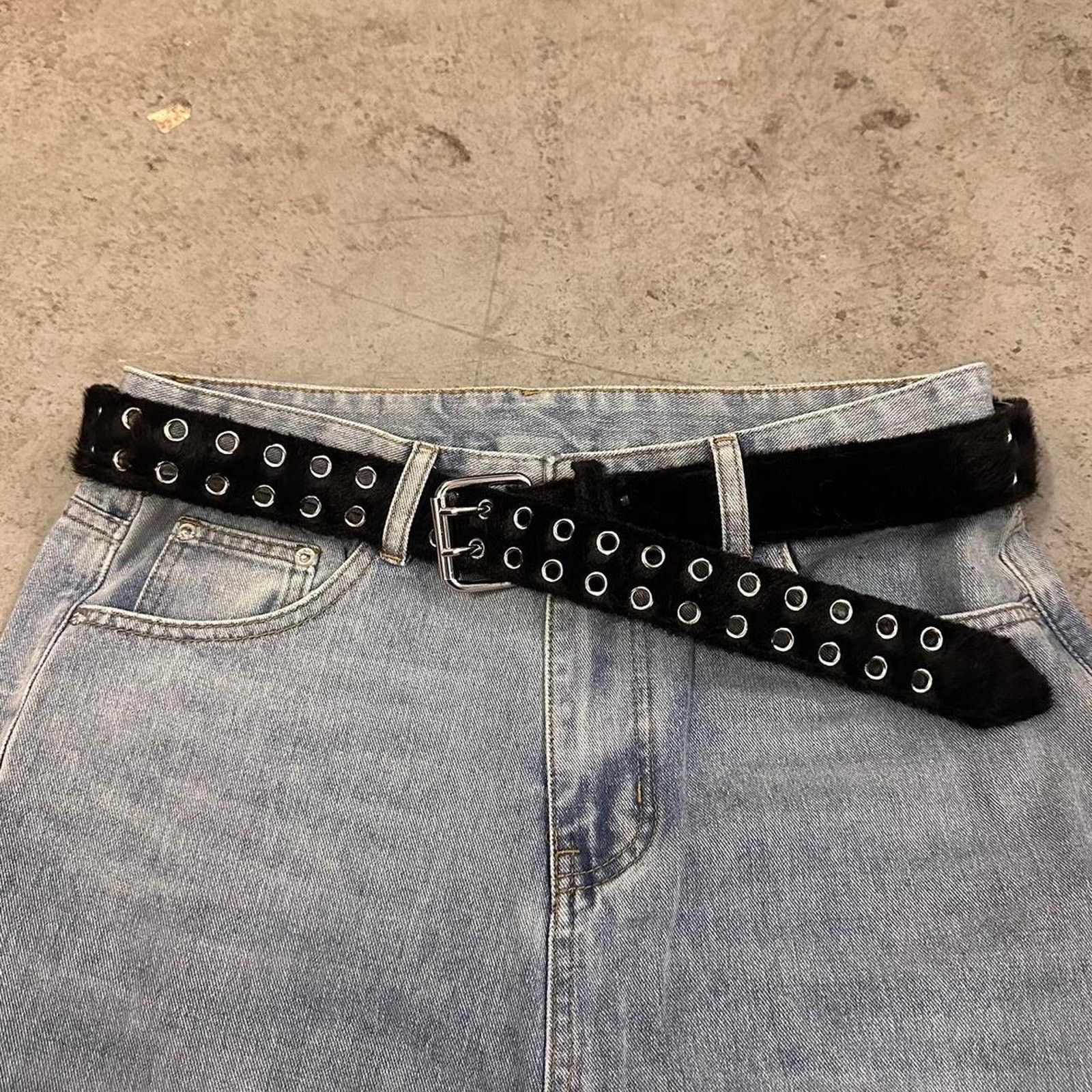 Other Black fur belt MENS2 Size 34 - 2 Thumbnail