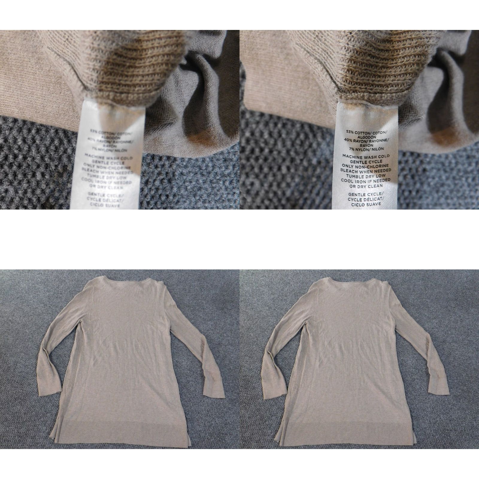 Loft LOFT Sweater Pullover Long Sleeve Round Neck Beige Cotton Rayon Knit Regular Ladies L Size L / US 10 / IT 46 - 8 Thumbnail