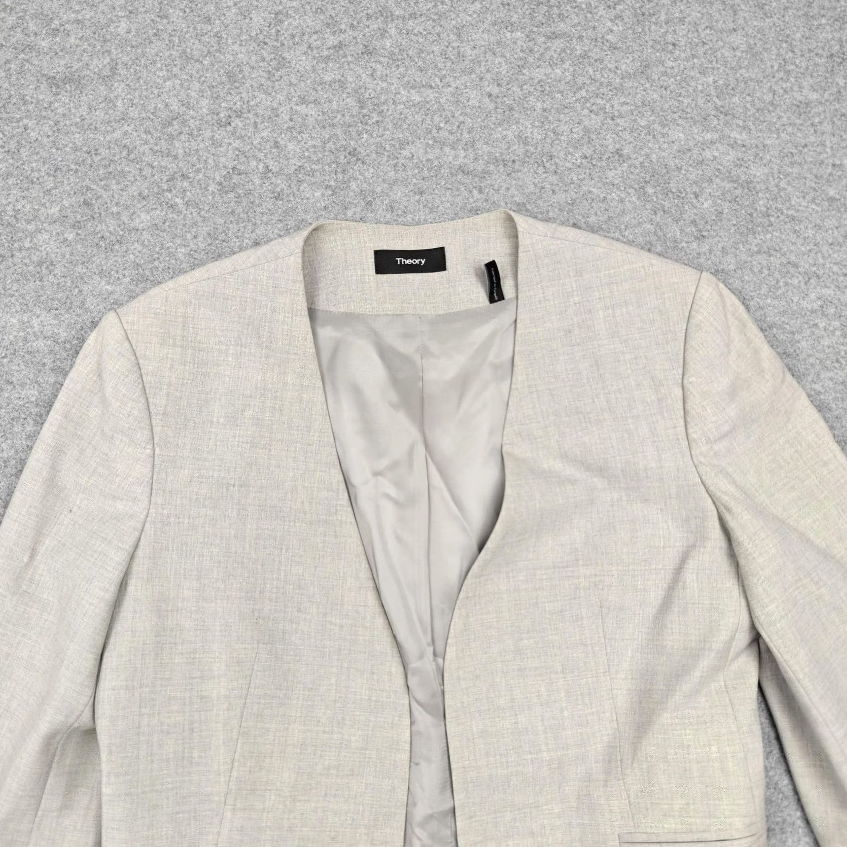 Theory Theory Blazer Womens 4 Beige Wool Jacket Workwear Size S / US 4 / IT 40 - 2 Thumbnail