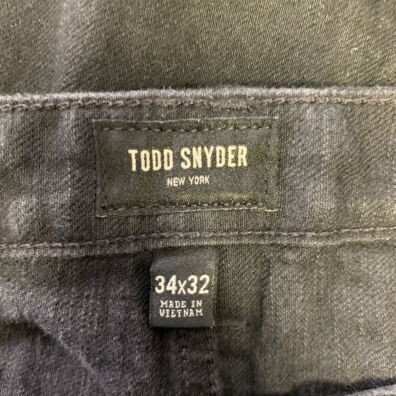 Todd Snyder TODD SNYDER Size 34 Black Cotton Blend Button Fly Jeans Size US 34 / EU 50 - 3 Thumbnail