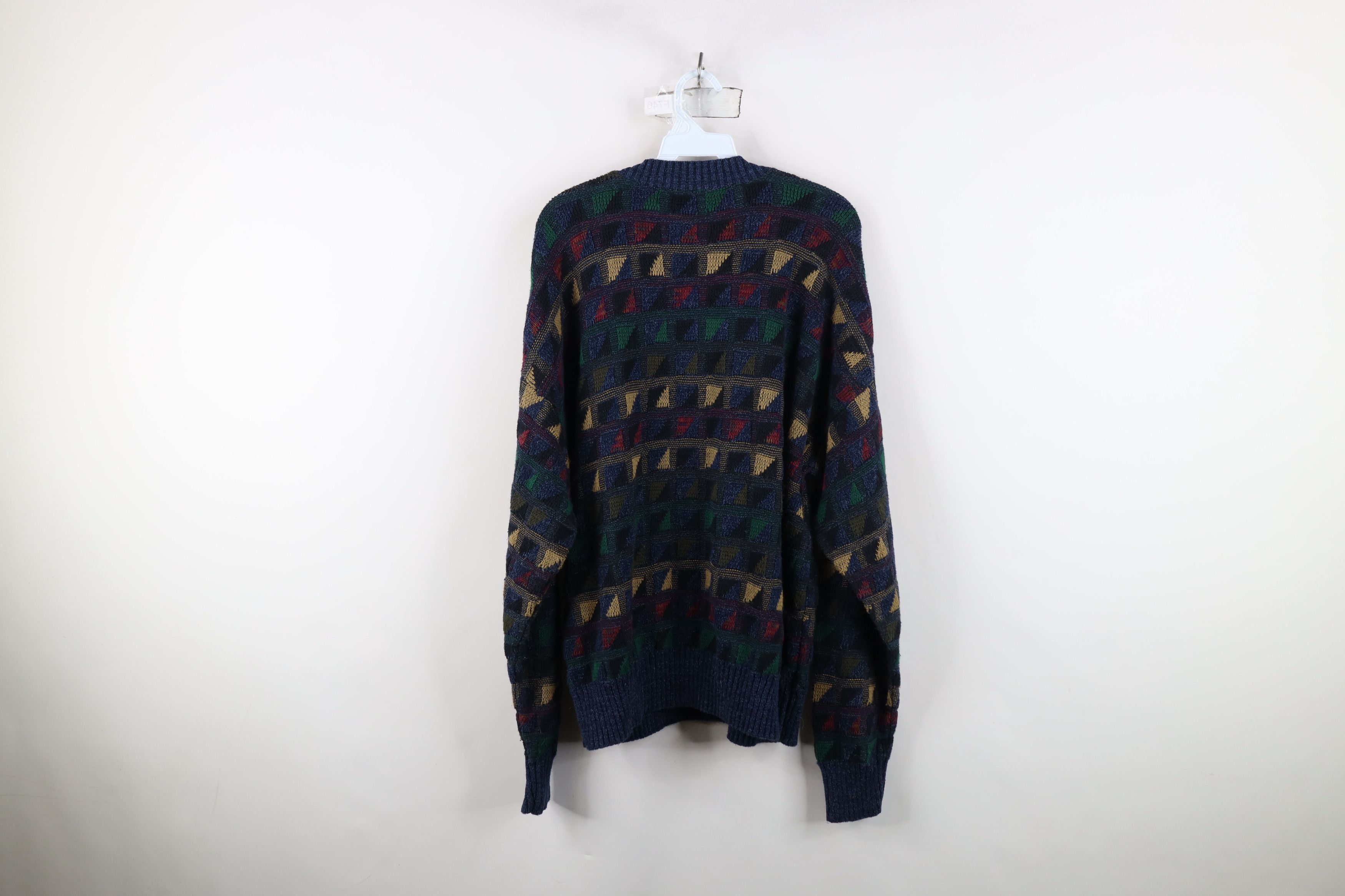 Vintage Vintage 90s Streetwear Rainbow Checkered Knit Sweater USA Size US L / EU 52-54 / 3 - 11 Thumbnail