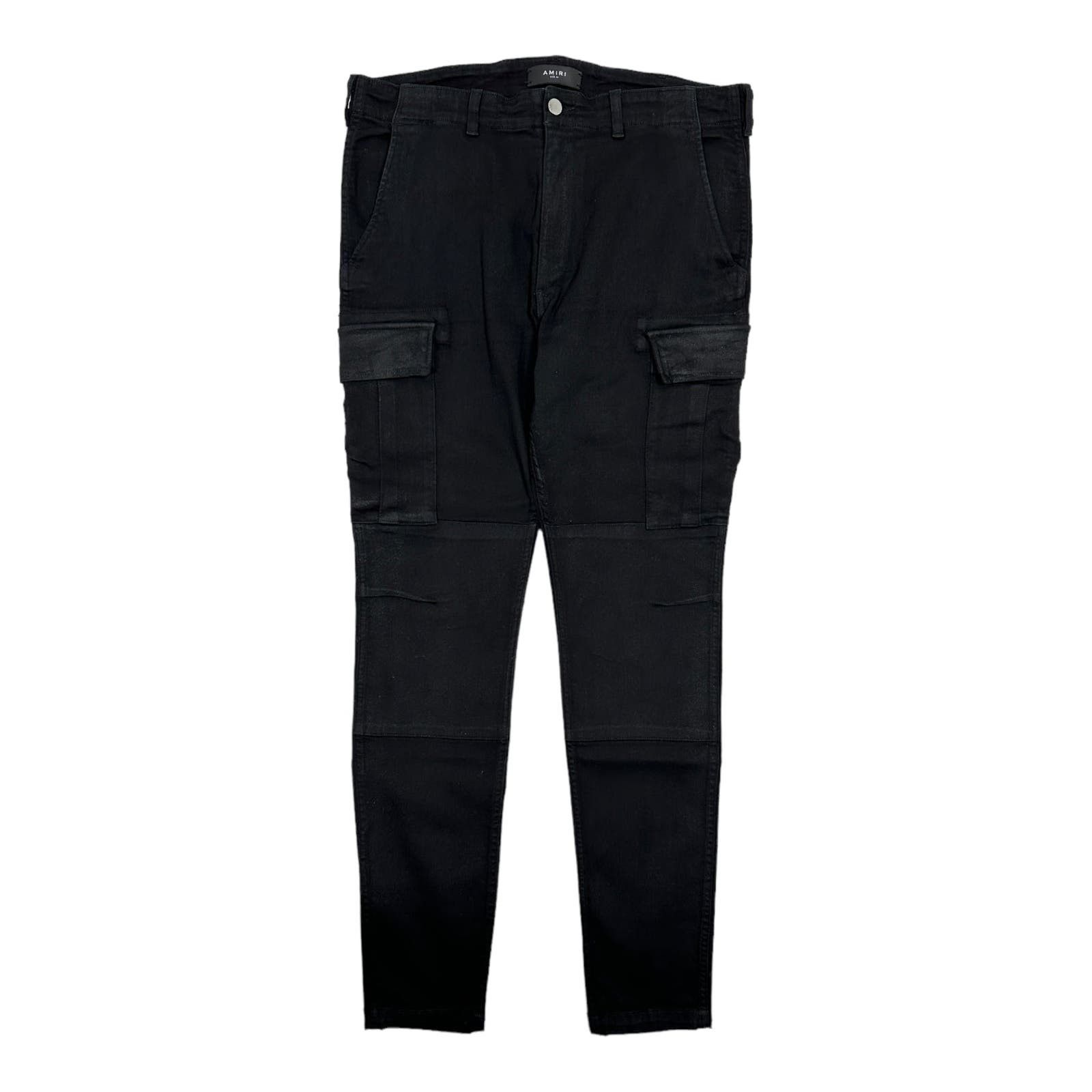 image of Amiri Waxed Cargo Pants Black, Men's (Size 36)