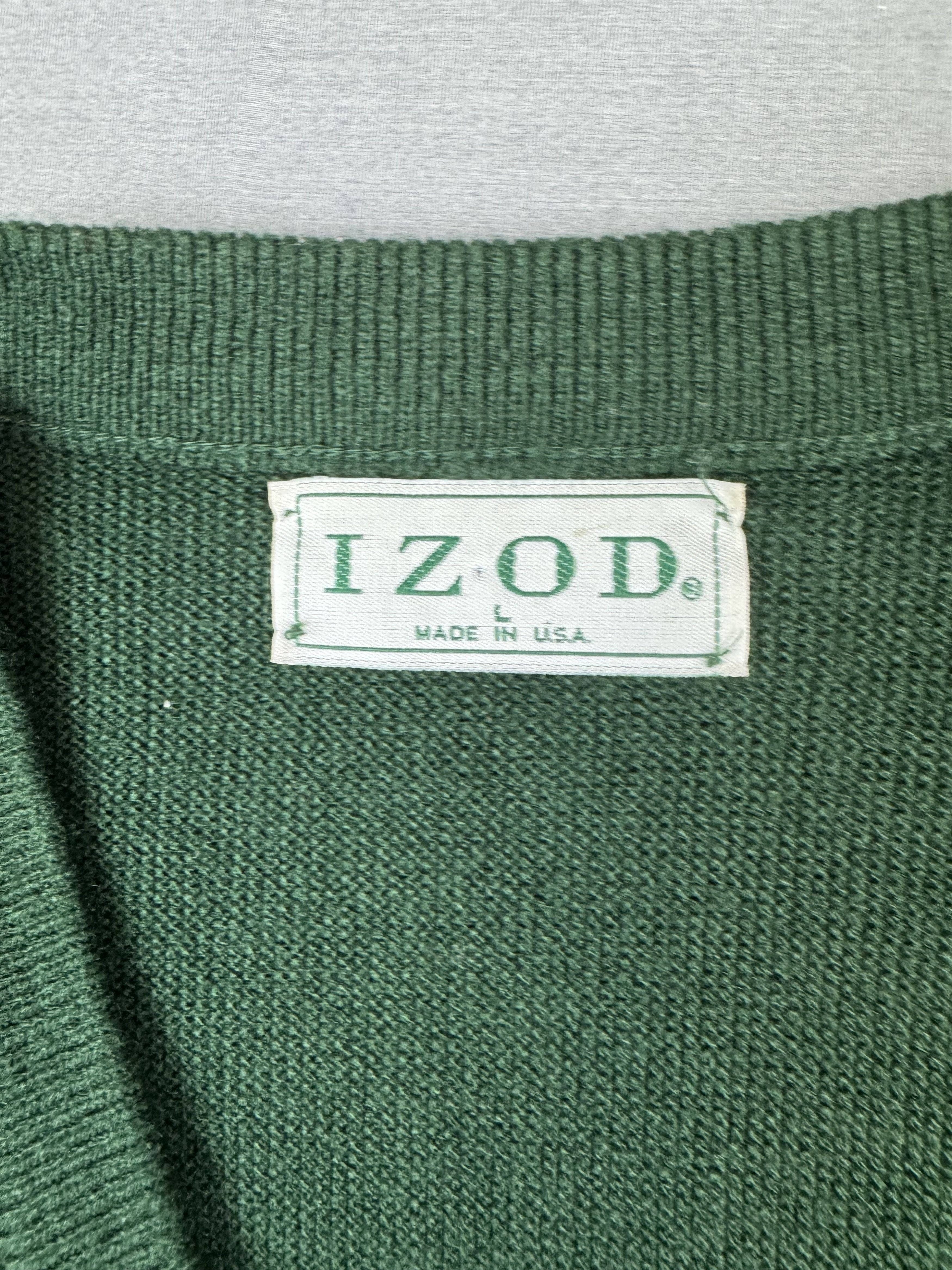Izod Vintage Izod Acrylic Sweater V Neck Classic Logo USA Made Size US L / EU 52-54 / 3 - 4 Thumbnail
