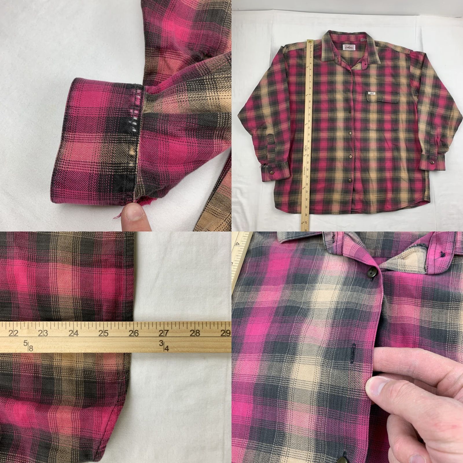 Vintage VINTAGE Chic Shirt Women L Pink Plaid Lightweight 90s Y2K Button-Up/Flannel Size L / US 10 / IT 46 - 8 Thumbnail