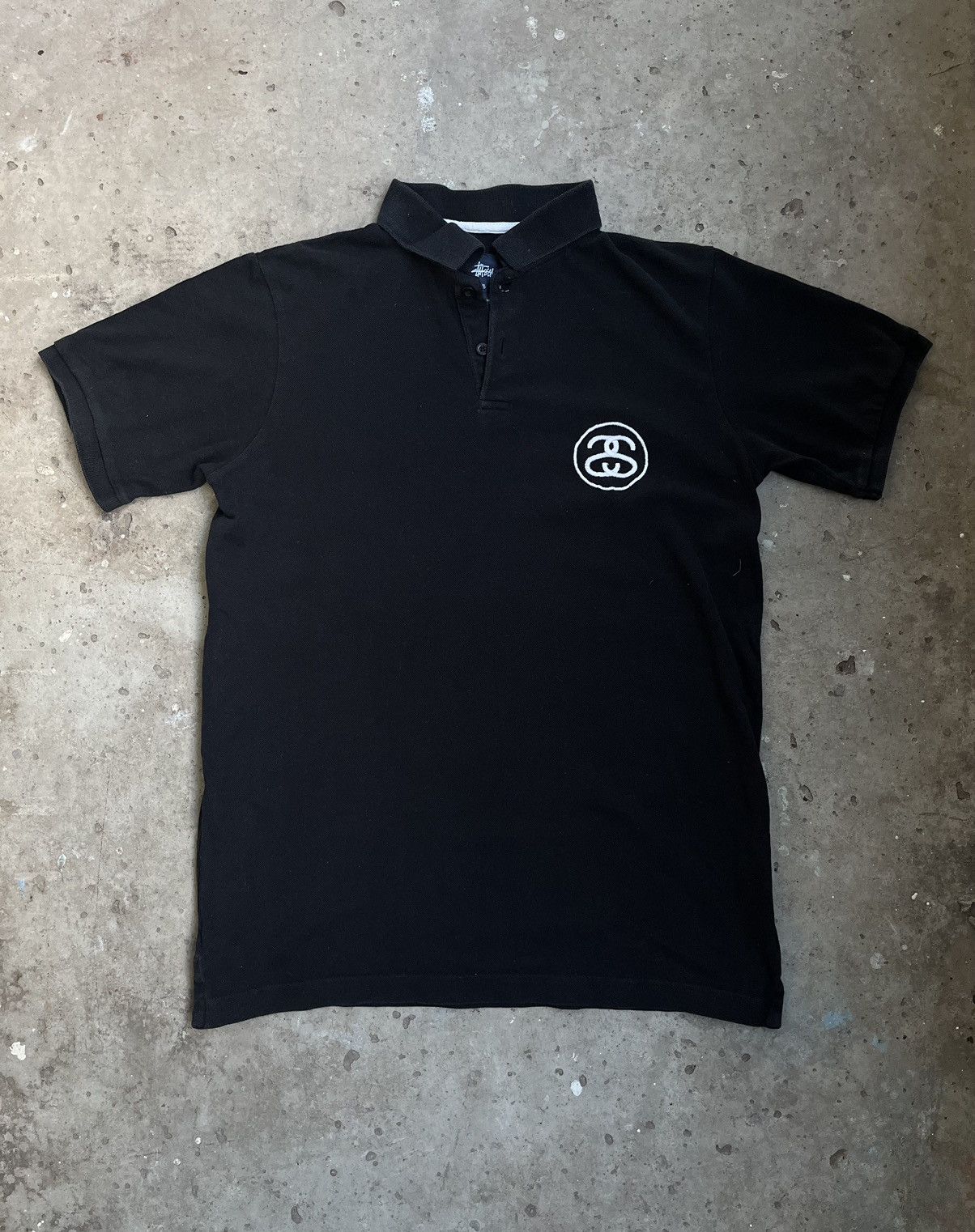 Stussy Stussy SS logo black classic polo tee | Grailed Stussy Stussy SS logo black classic polo tee | Grailed