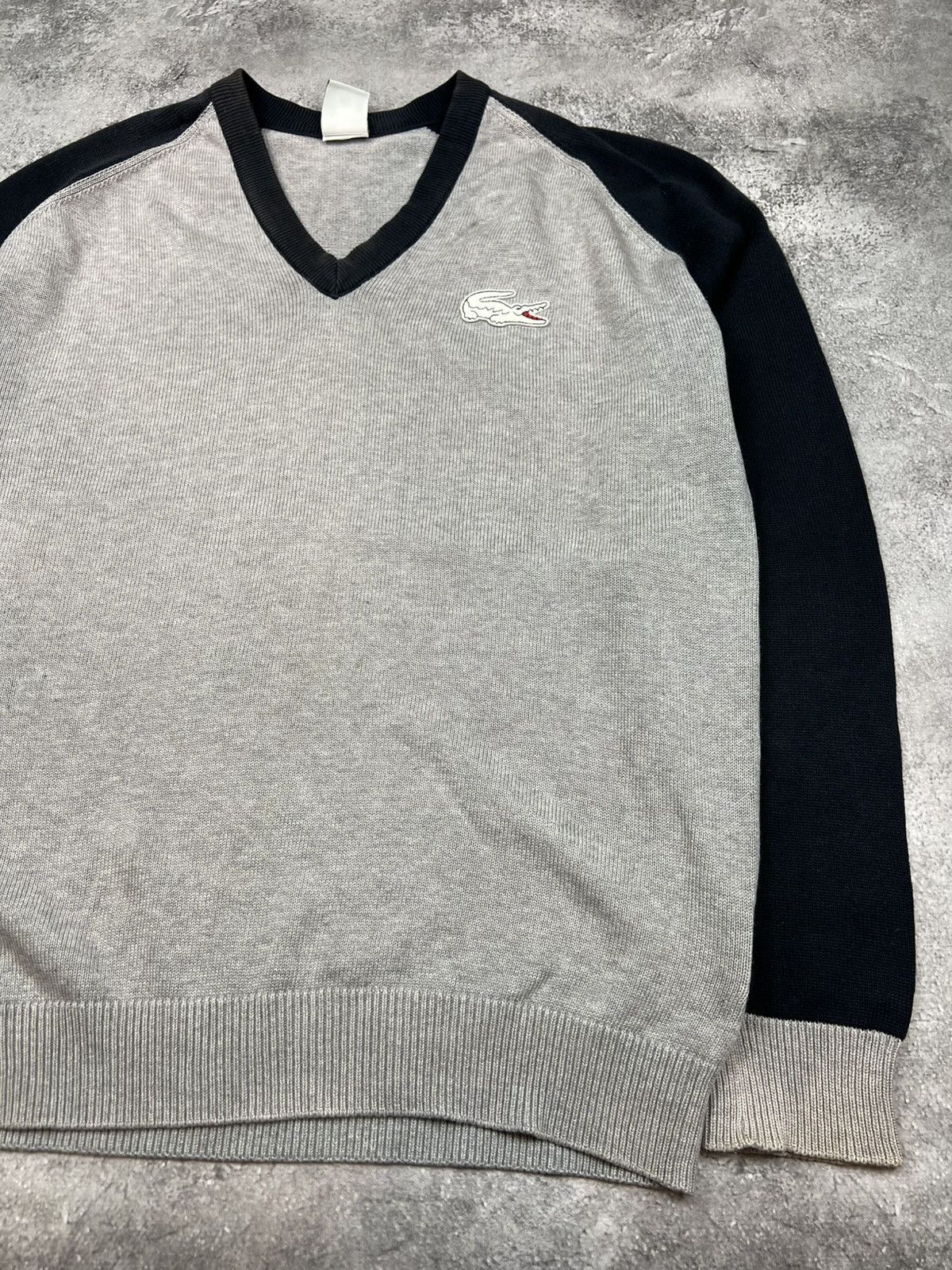 Lacoste Lacoste Roland Garros Grey V Neck Sweater Size US L / EU 52-54 / 3 - 2 Thumbnail