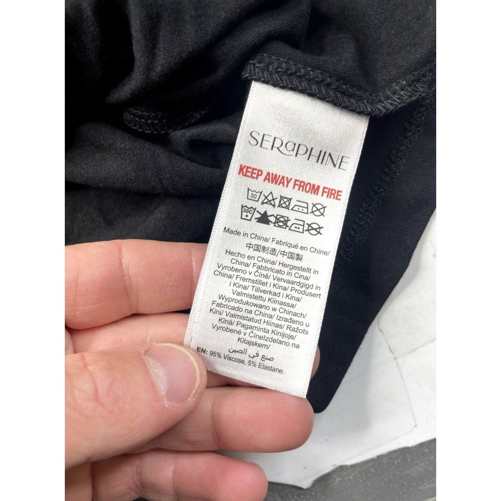 Vintage Seraphine Maternity Nursing Dress Jersey 3/4 Sleeve Black Knee Length A-Line Size 8 Womens Lounge Casual Travel Nursing Lift-Up NWT Size M / US 6-8 / IT 42-44 - 7 Thumbnail