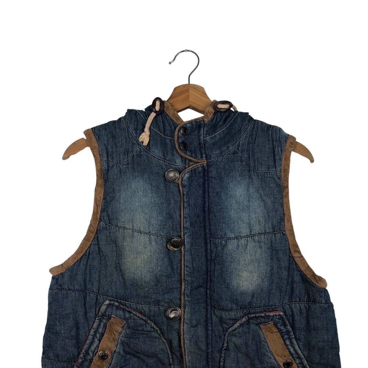 Hysteric Glamour 📌Vintage Biker Denim Vest Hoodie Multi Pocket Size US M / EU 48-50 / 2 - 4 Thumbnail