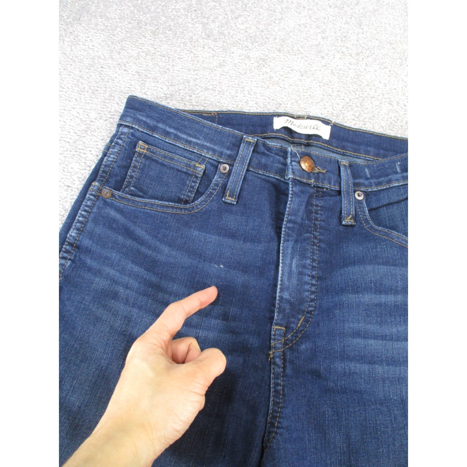 Madewell Madewell Jeans Womens 28 High Rise Skinny Dark Wash Denim Blue Zip Wide Rise High Size 28" / US 6 / IT 42 - 2 Thumbnail