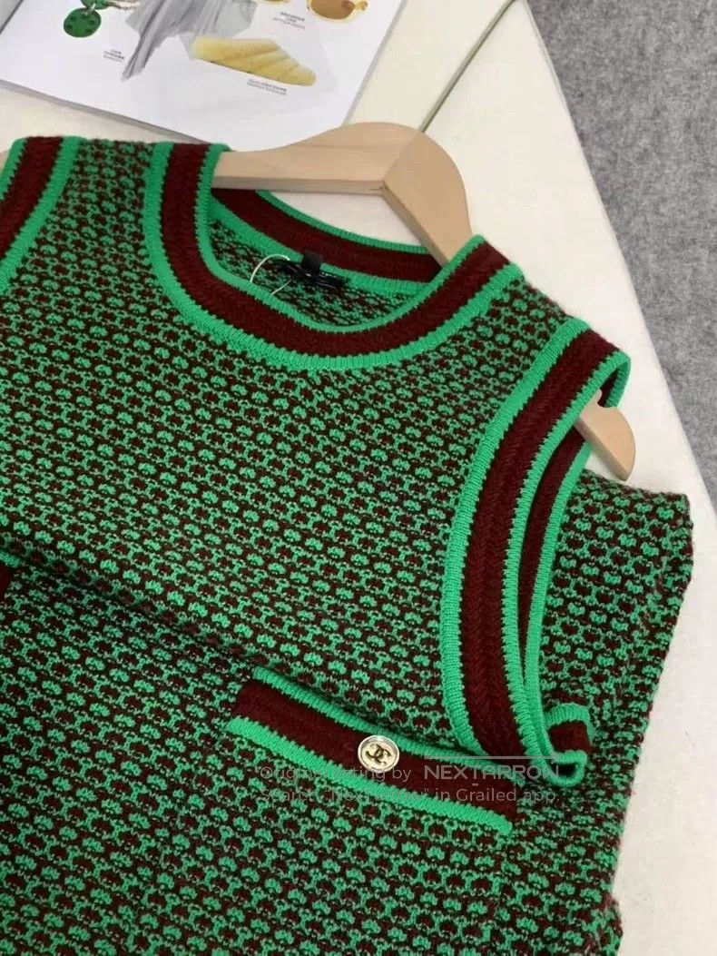 Chanel Chanel Colour block sleeveless knitted dress Size S / US 4 / IT 40 - 6 Thumbnail