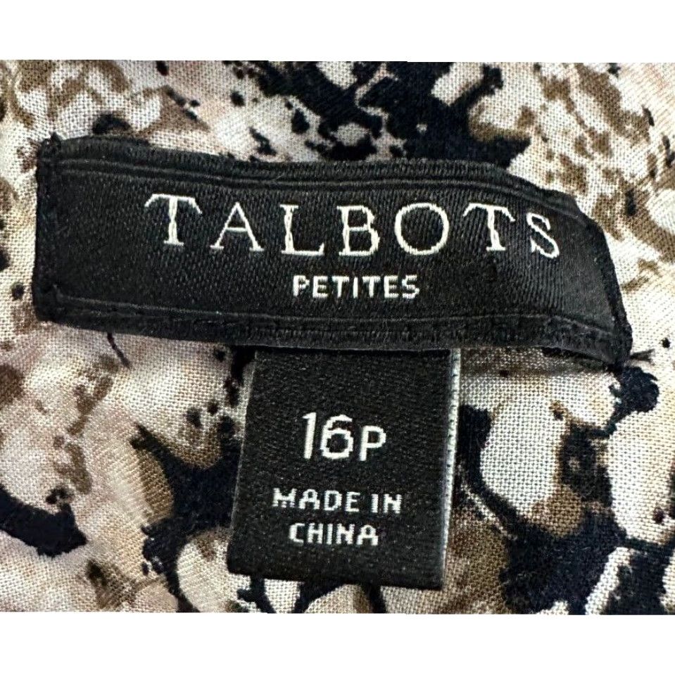 Talbots Talbots Button-Down Shirt Womens 16P Petite Black Snakeskin Long Sleeve Ladies Size XXL / US 16-18 / IT 52-54 - 4 Thumbnail