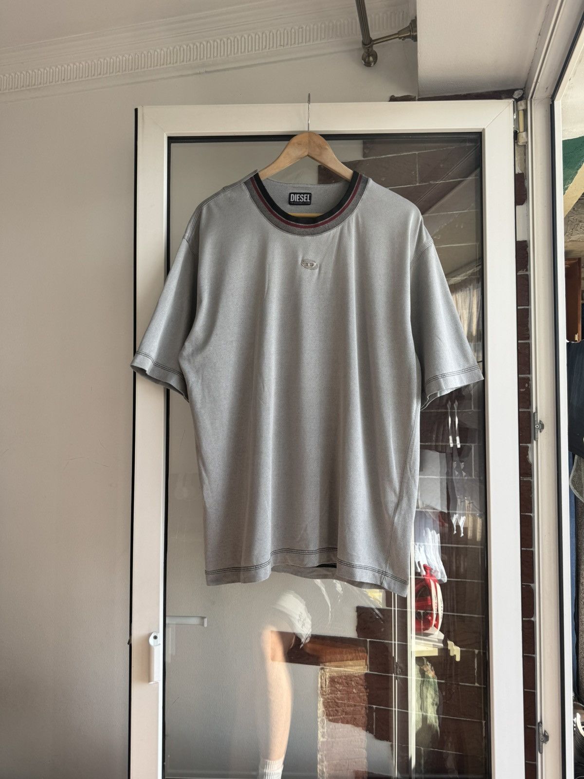 Diesel Diesel Boxy Fit Gray Tshirt D Logo Size US L / EU 52-54 / 3 - 3 Thumbnail