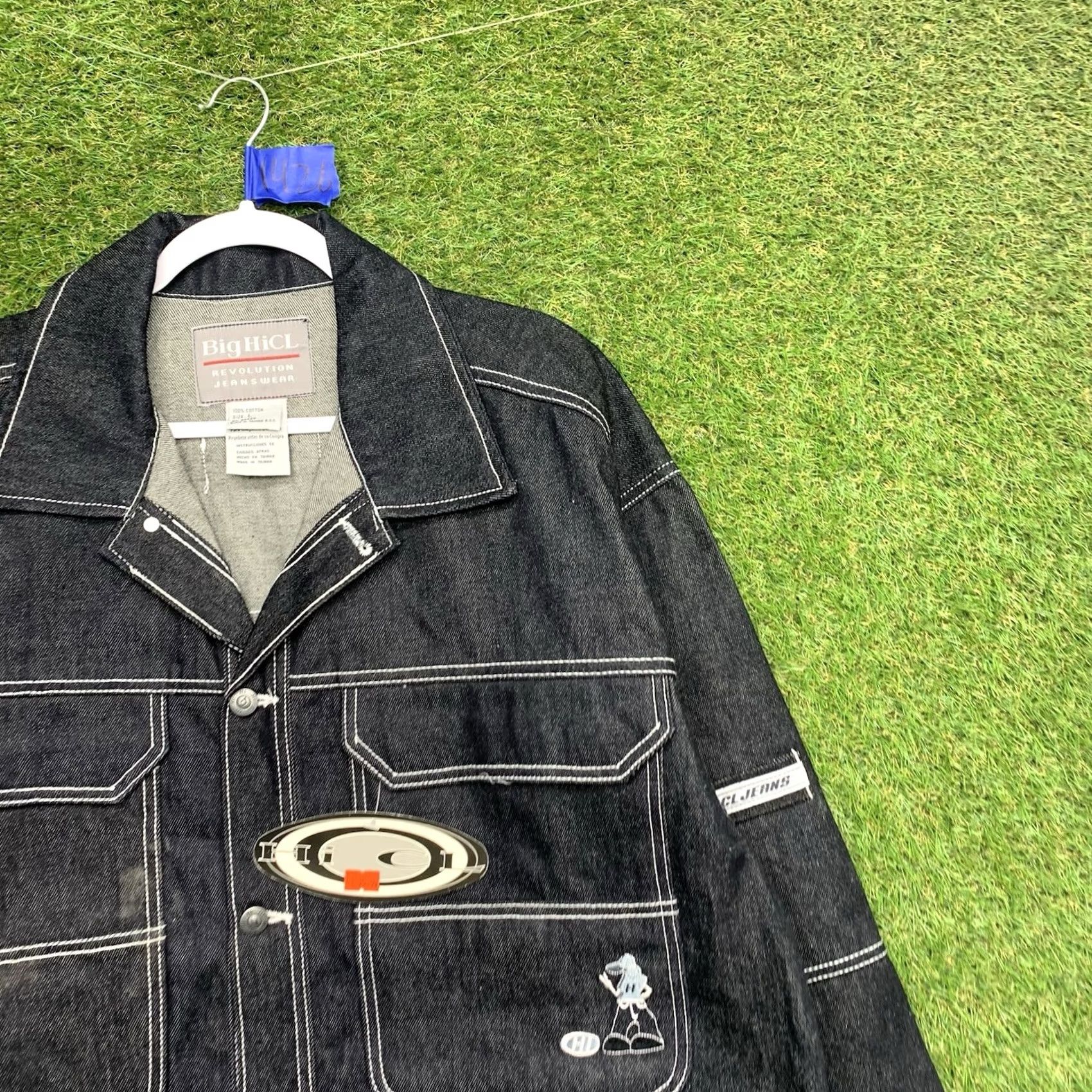 Vintage Big HicL Revolution Jeanswear Jacket Mens L Dark Wash Denim Button Front 90s NWT Big HicL Jeanswear Jacket Mens Large Dark Denim 90s NWT Size US 33 - 3 Thumbnail