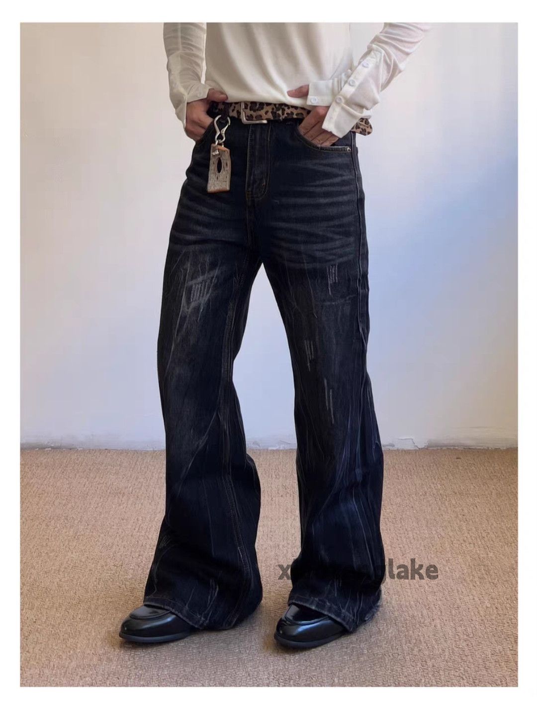 Jean zx faded distressed punk grunge yuppie bootcut jeans Size US 32 / EU 48 - 5 Thumbnail