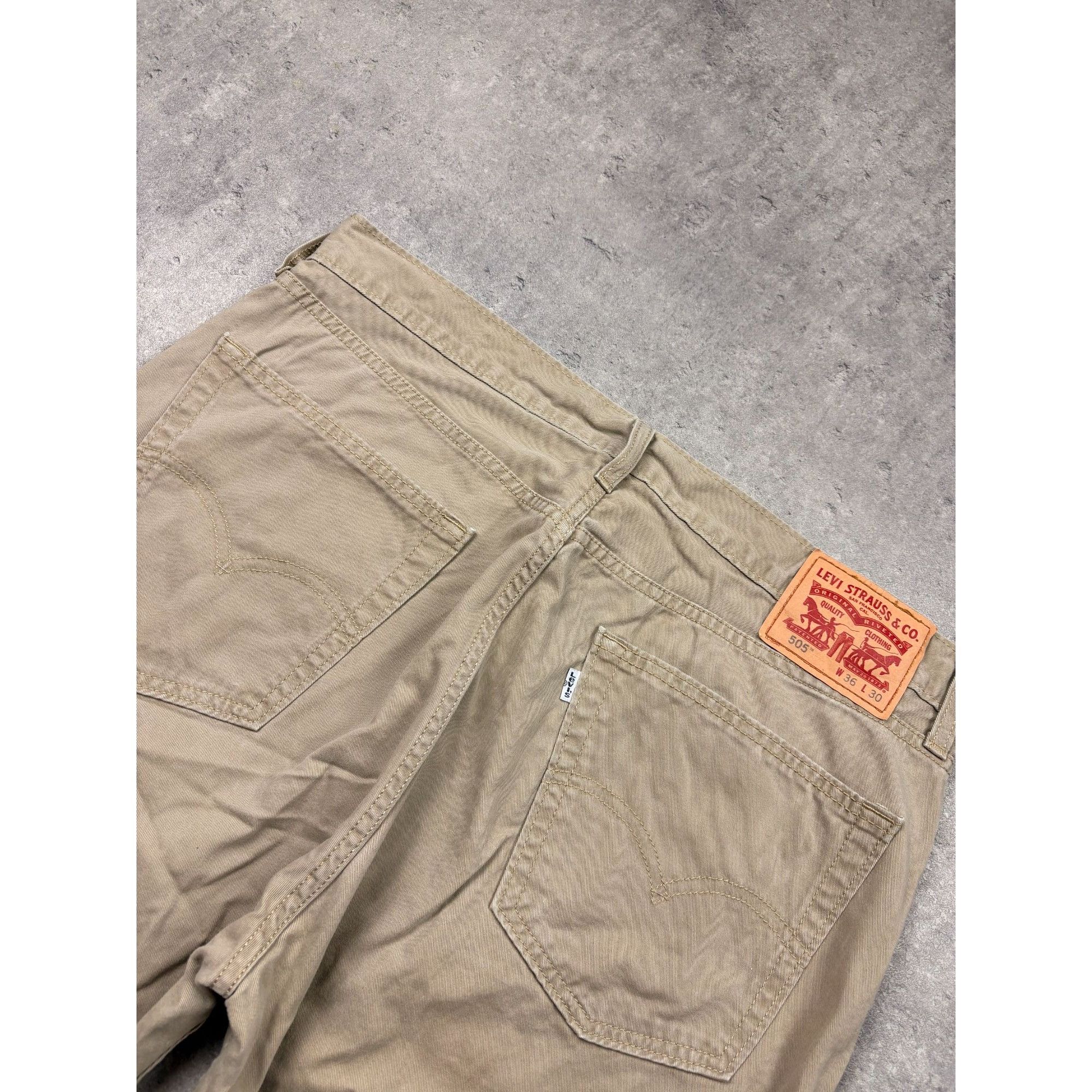 Levi's Levi's 505 Men's Khaki Chino Pants Jeans W36 L30 Beige Strai Size US 36 / EU 52 - 7 Thumbnail
