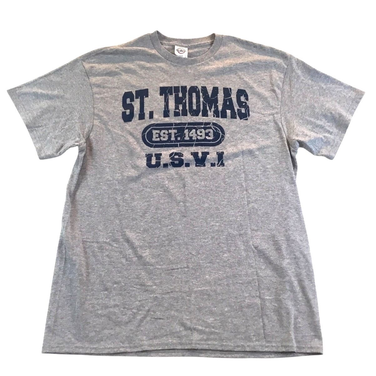 Delta St. Thomas US Virgin Islands T-Shirt Gray Tee Blue Large Size US L / EU 52-54 / 3 - 1 Thumbnail