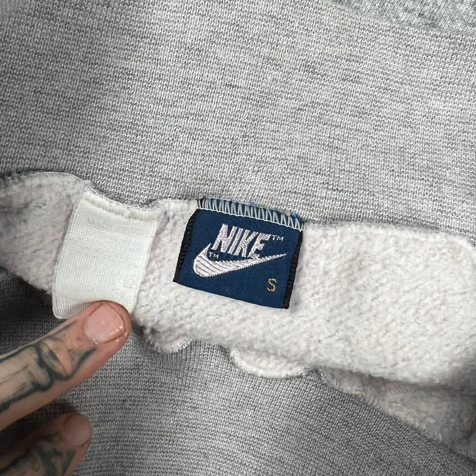 Nike × Vintage Vintage 80s Nike blue tag two tone quarter zip hoodie Size US S / EU 44-46 / 1 - 4 Thumbnail