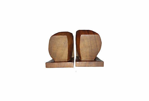 Designer 1960s Drama Face Wood Bookends Size ONE SIZE - 3 Thumbnail