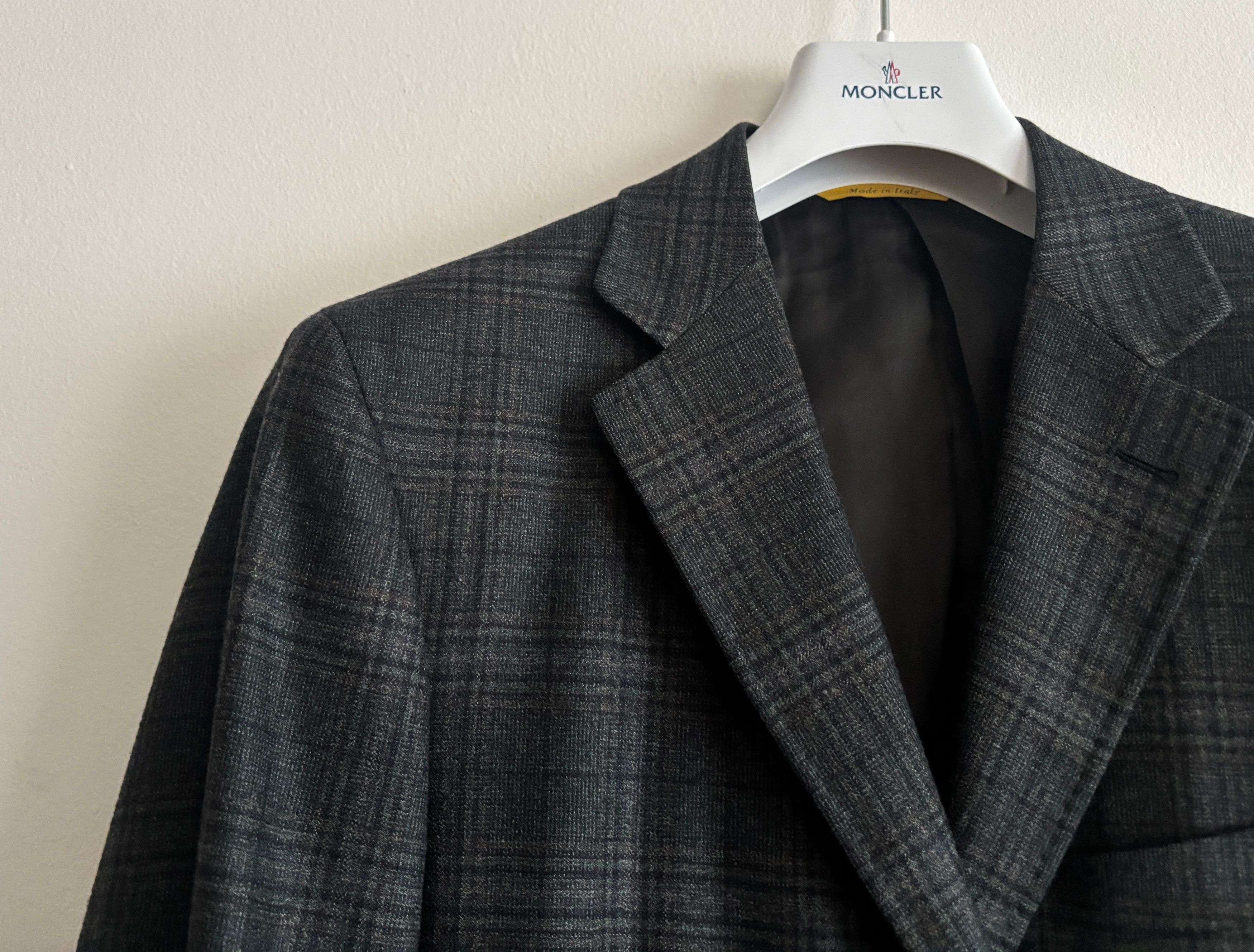 Canali $1835 Kei Unstructured Charcoal Glen Plaid Sport Coat - 42 Size 42R - 5 Thumbnail