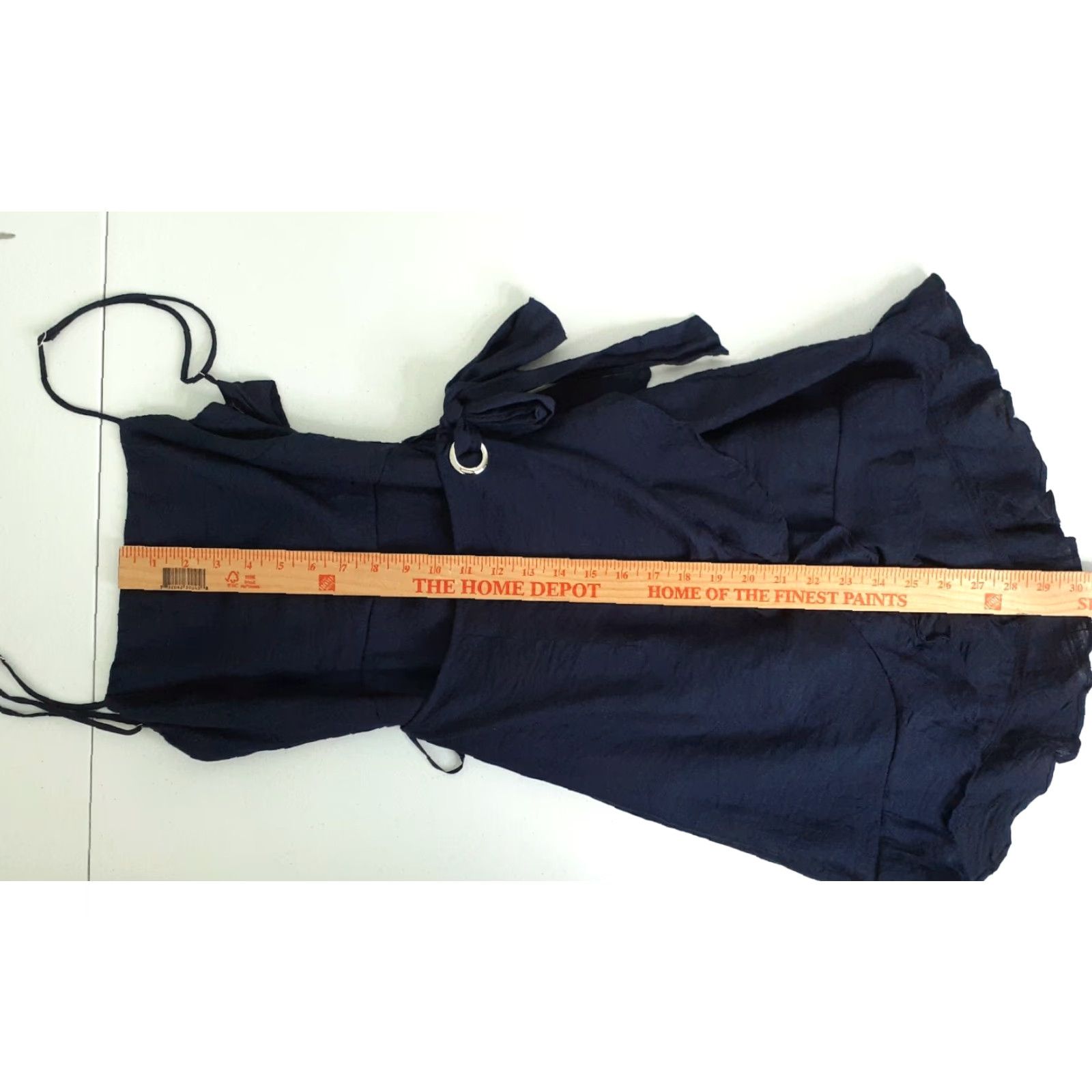 Vintage VINTAGE Hello Molly Dress Wrap Short Spaghetti Strap Navy Blue XS Waist 26" Women Wrap Dress Sleeveless Zipper Casual Party/Cocktail Size 28" / US 6 / IT 42 - 5 Thumbnail