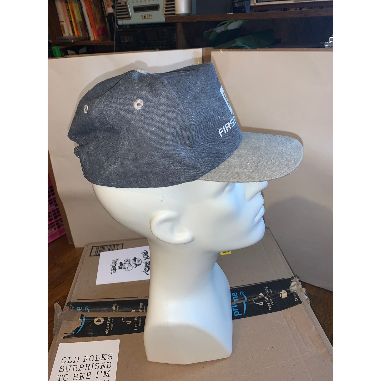 Cobra × Vintage First State Bank Snapback Hat Cobra Caps Gray Khaki Two Tone Size ONE SIZE - 2 Thumbnail