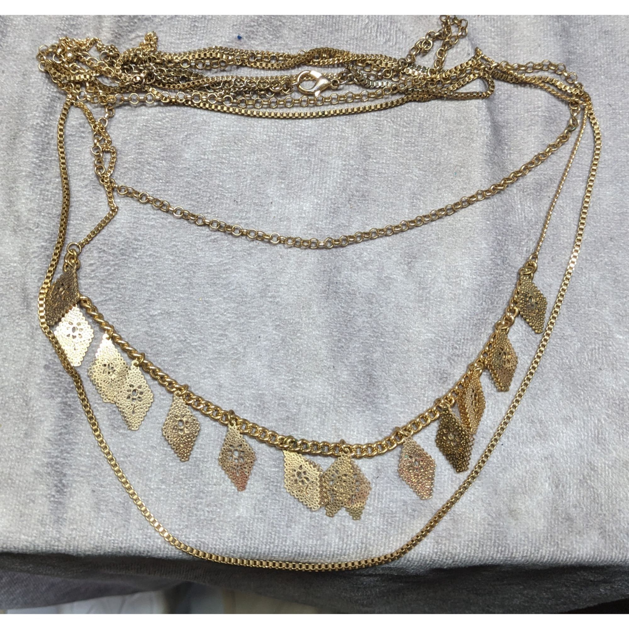 Other Bohemian Layered Gold-Tone Necklace With Intricate Filigree Size ONE SIZE - 6 Thumbnail
