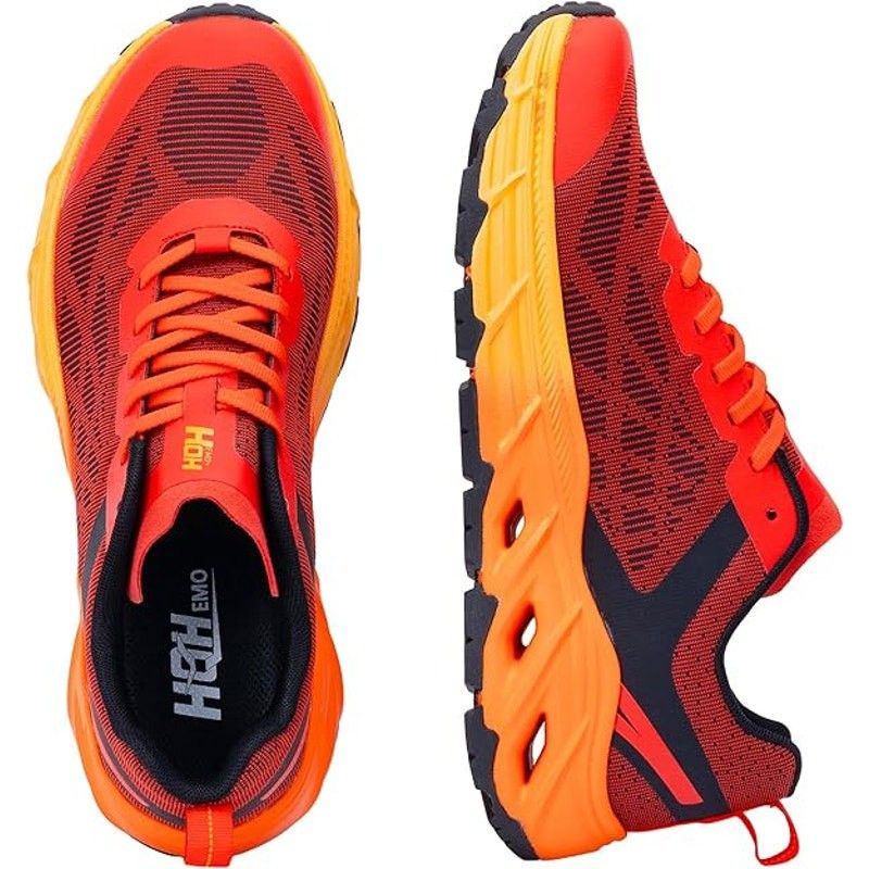 Other HQHemo Mens Size 10 FALKON Red Orange Trail Running Shoes Size US 10 / EU 43 - 4 Thumbnail