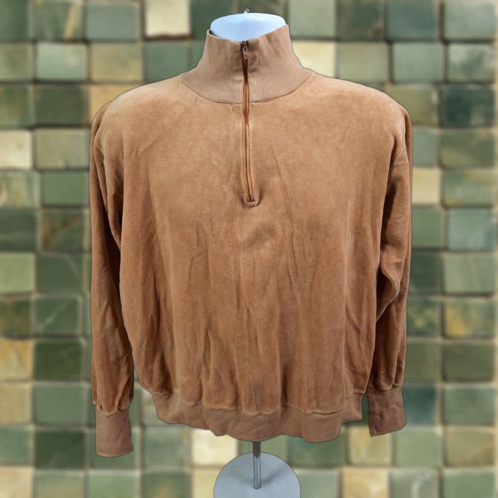 Vintage VINTAGE Munsingwear Sweatshirt 1/4 Zip Pullover Terry Cloth Men’s Size Large Beige 80s Knit Cotton Mens Size US L / EU 52-54 / 3 - 1 Thumbnail