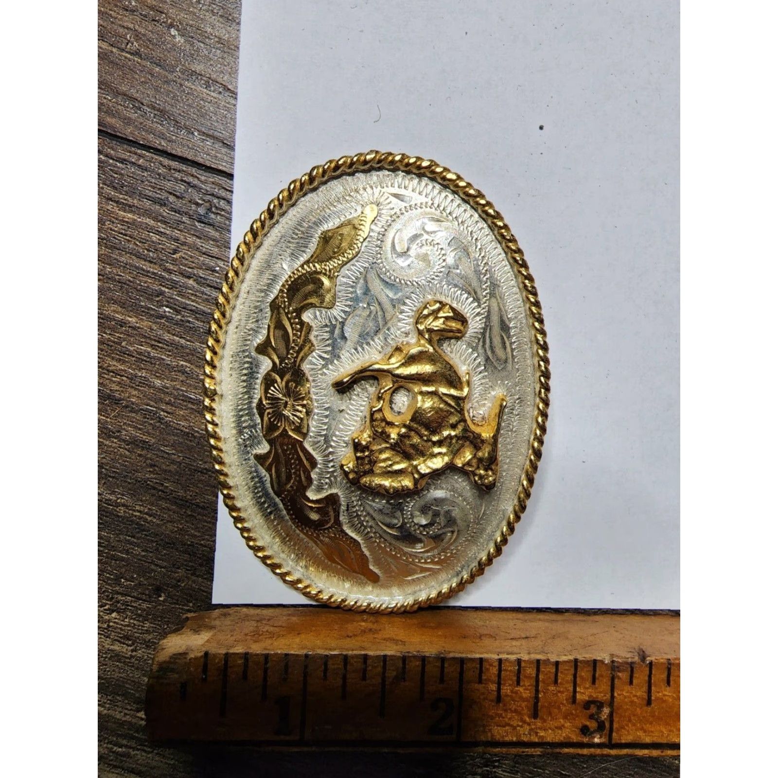 Vintage VINTAGE Alpaca Silver Mexico Bucking Bronco Belt Buckle Belt Buckle Adult One Size Silver 1980s Animal Mens Size ONE SIZE - 5 Thumbnail