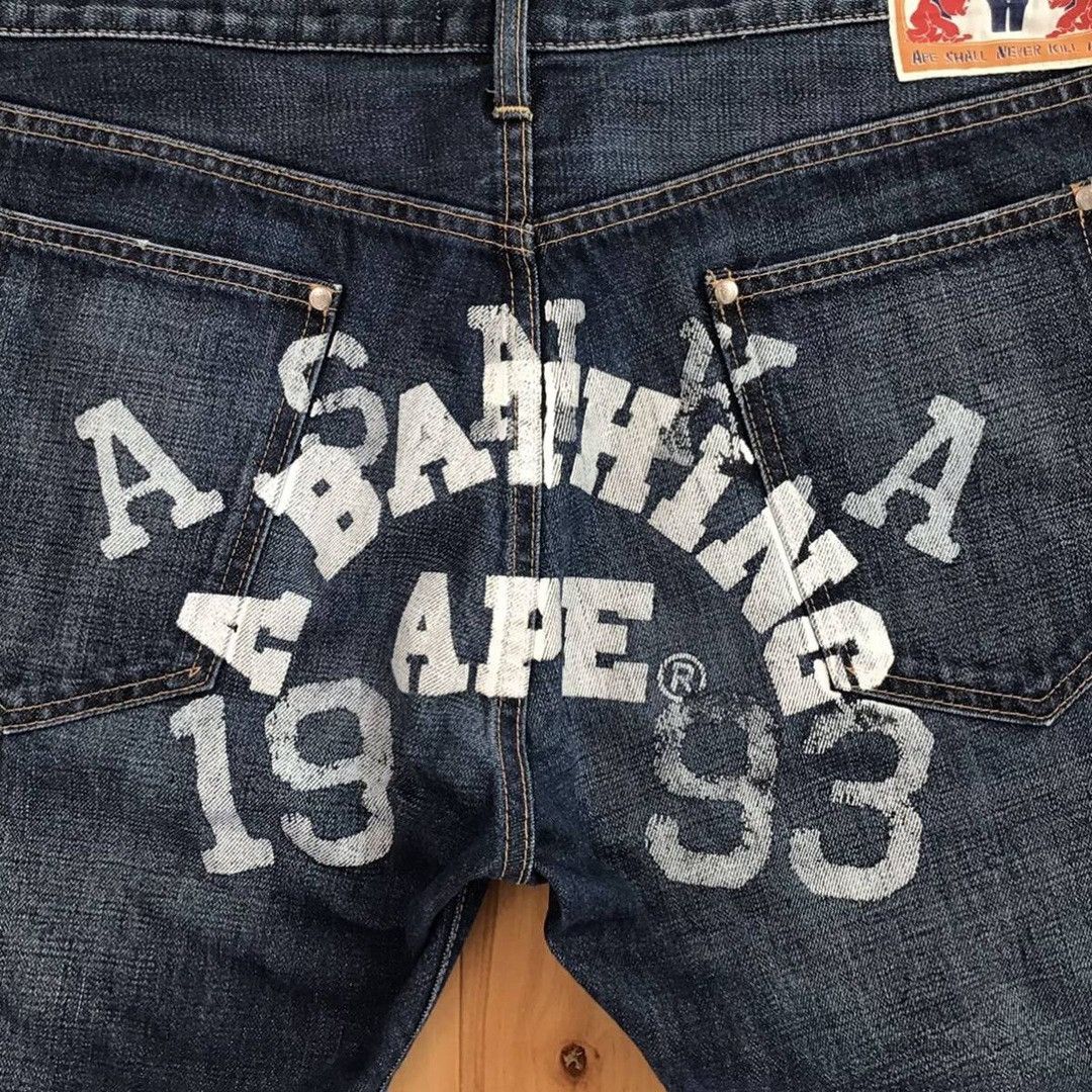 Bape × Nigo BAPE ASNKA LOGO Denim Pants a bathing ape NIGO ★size L Size US 34 / EU 50 - 3 Thumbnail
