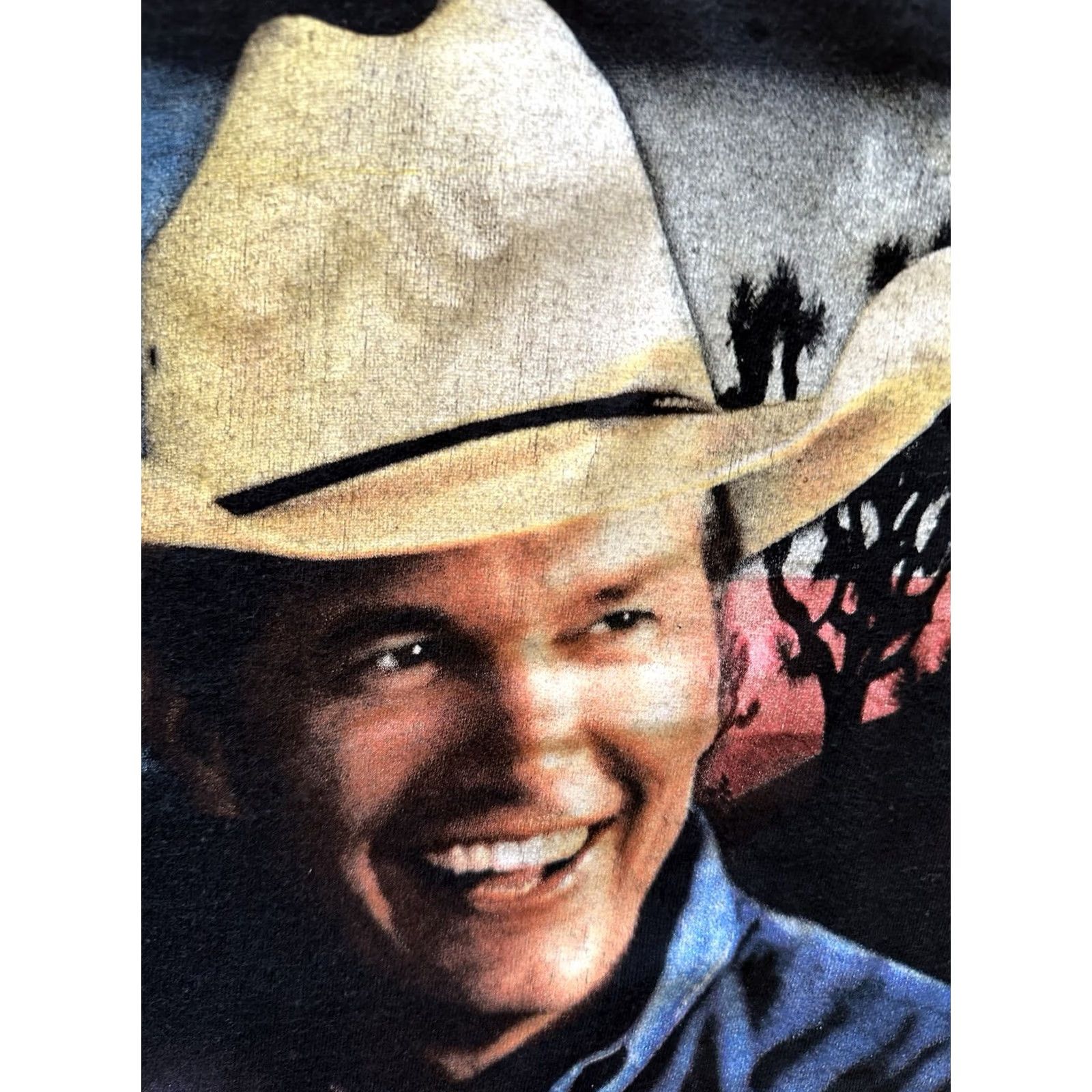 Gildan VINTAGE George Strait Tour Shirt 2XL Short Sleeve Crew Neck Cotton Black 90s Cowboy Music Festival Men T-Shirt George Strait Dynasty? Size US XXL / EU 58 / 5 - 4 Thumbnail