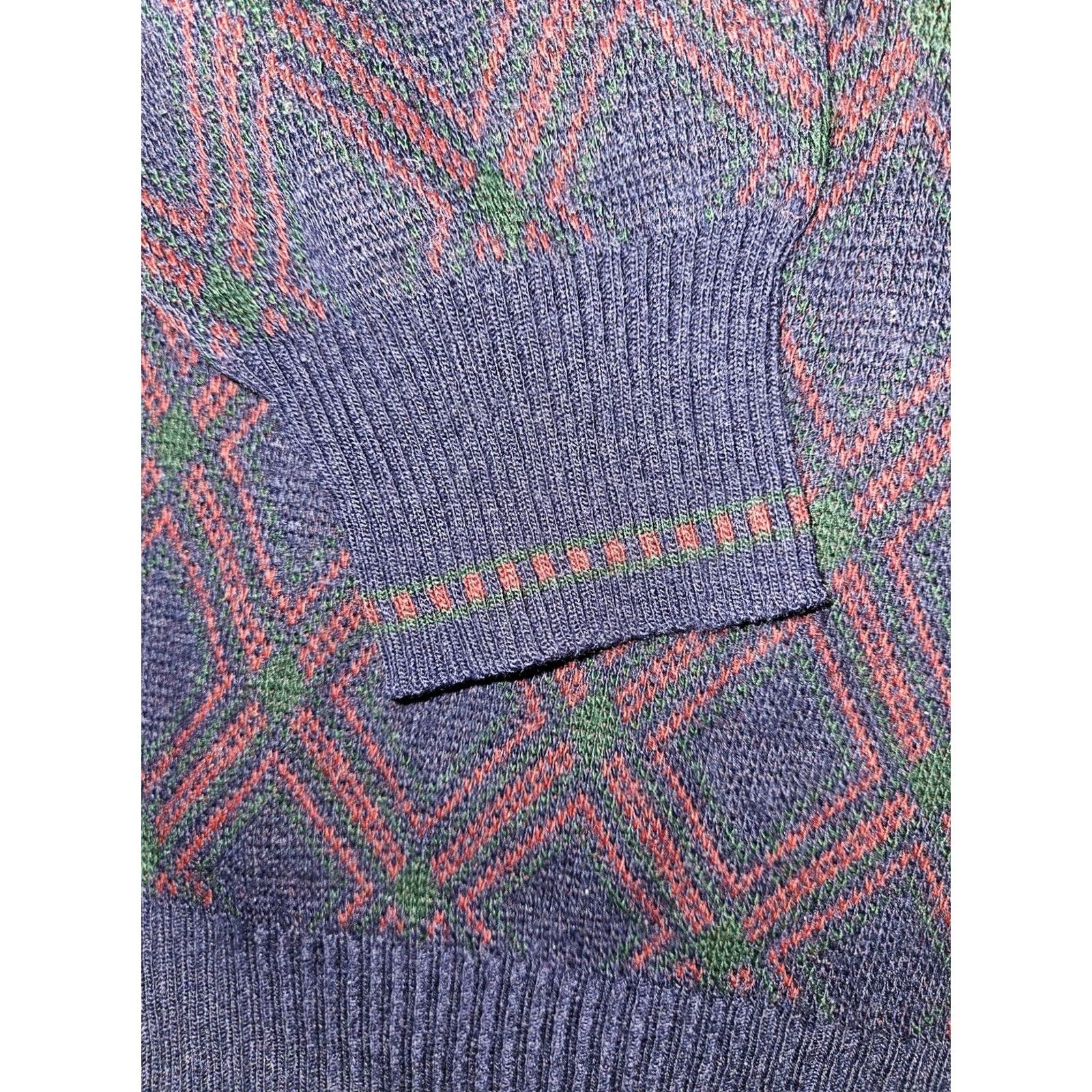 Murano VINTAGE Murano Sweater Mens XL Blue Argyle Crew Neck Wool Acrylic Pullover Italy Size US XL / EU 56 / 4 - 5 Thumbnail