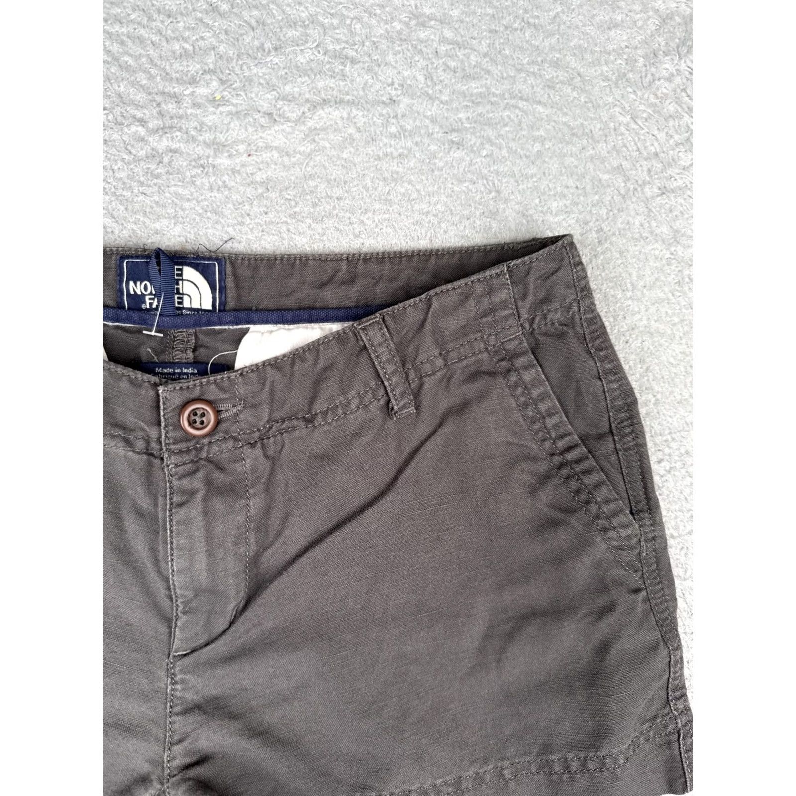 The North Face The North Face Shorts Womens 6 Gray Cotton Linen Chino 3 Inseam Pockets Casual Size 28" / US 6 / IT 42 - 5 Thumbnail