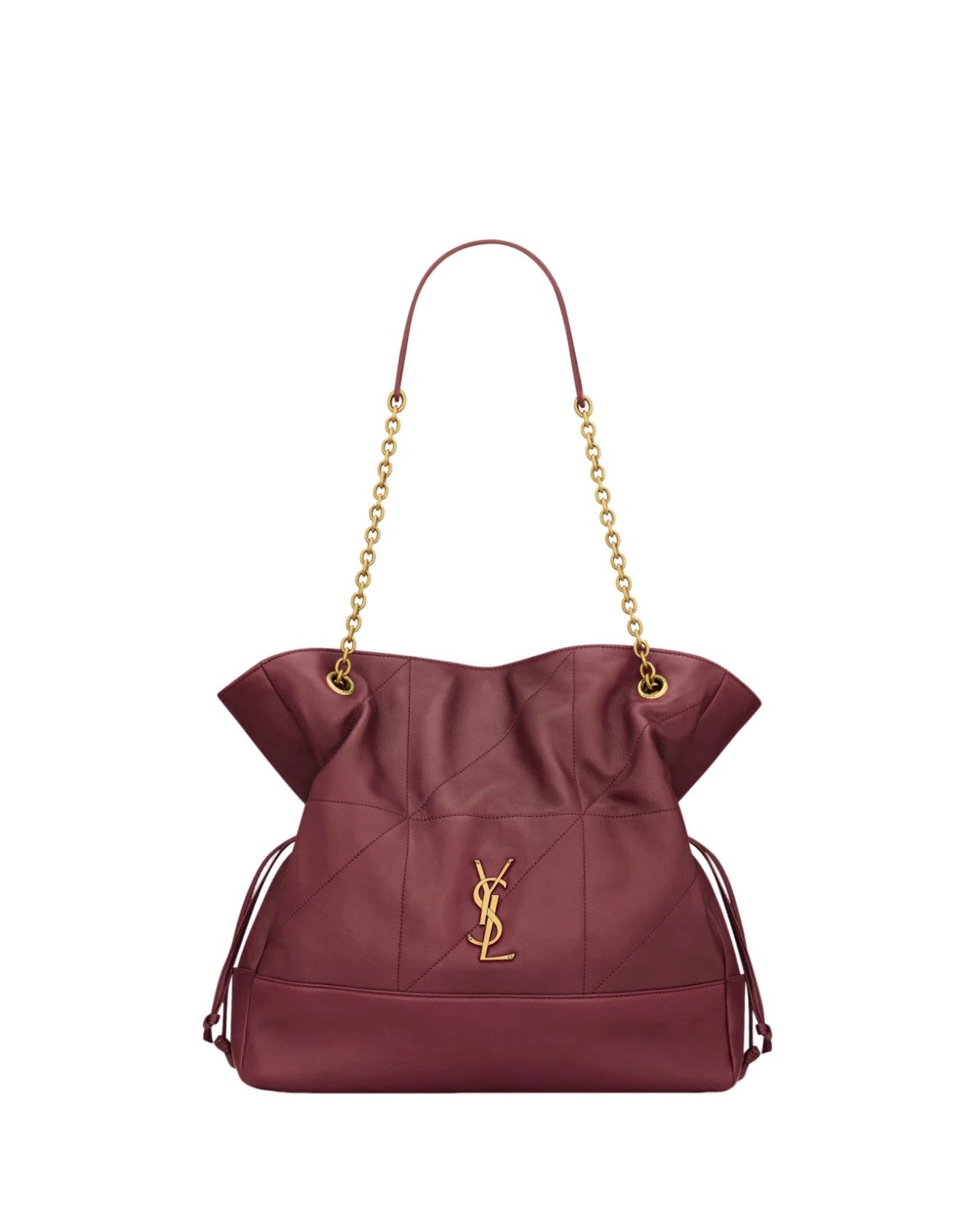 SAINT LAURENT Jamie Large Bordeaux Leather Shoulder Bag