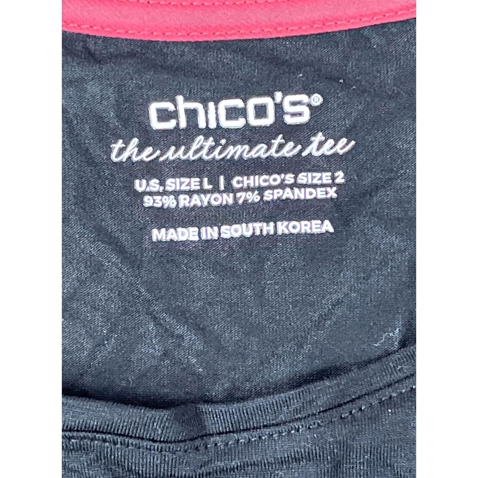 Vintage Chico’s The Ultimate Tee Gray Long Sleeve Stretch Soft Basic Top Womens Large Size L / US 10 / IT 46 - 7 Thumbnail
