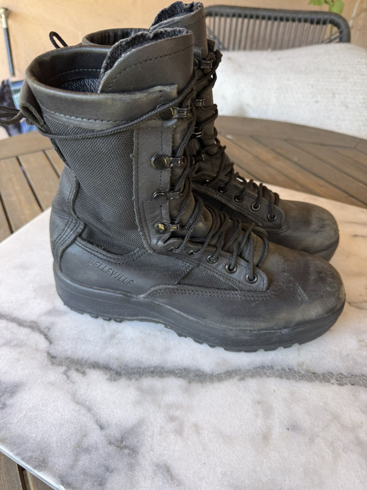 Other Belleville black leather / nylon tactical boots Sz 6 Size US 6 / EU 39 - 1 Thumbnail
