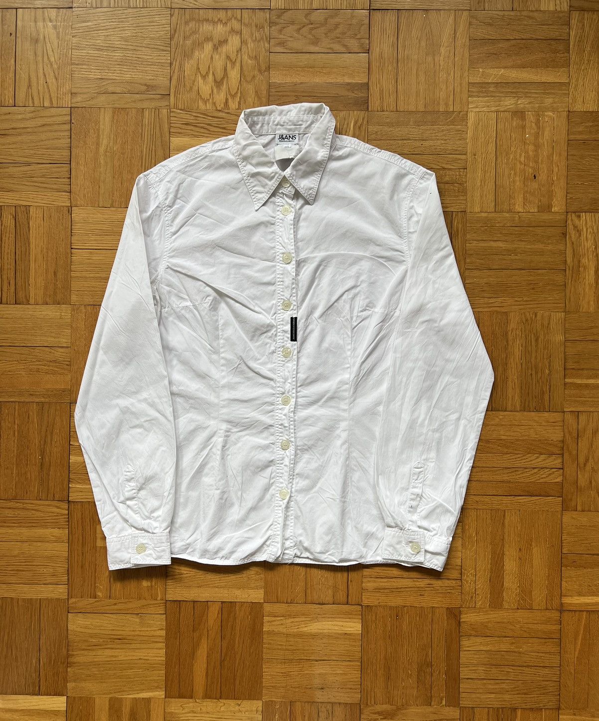 Dolce & Gabbana × Vintage Biała Koszula Dolce & Gabbana Jeans Center Logo Italy Size XL / US 12-14 / IT 48-50 - 1 Thumbnail