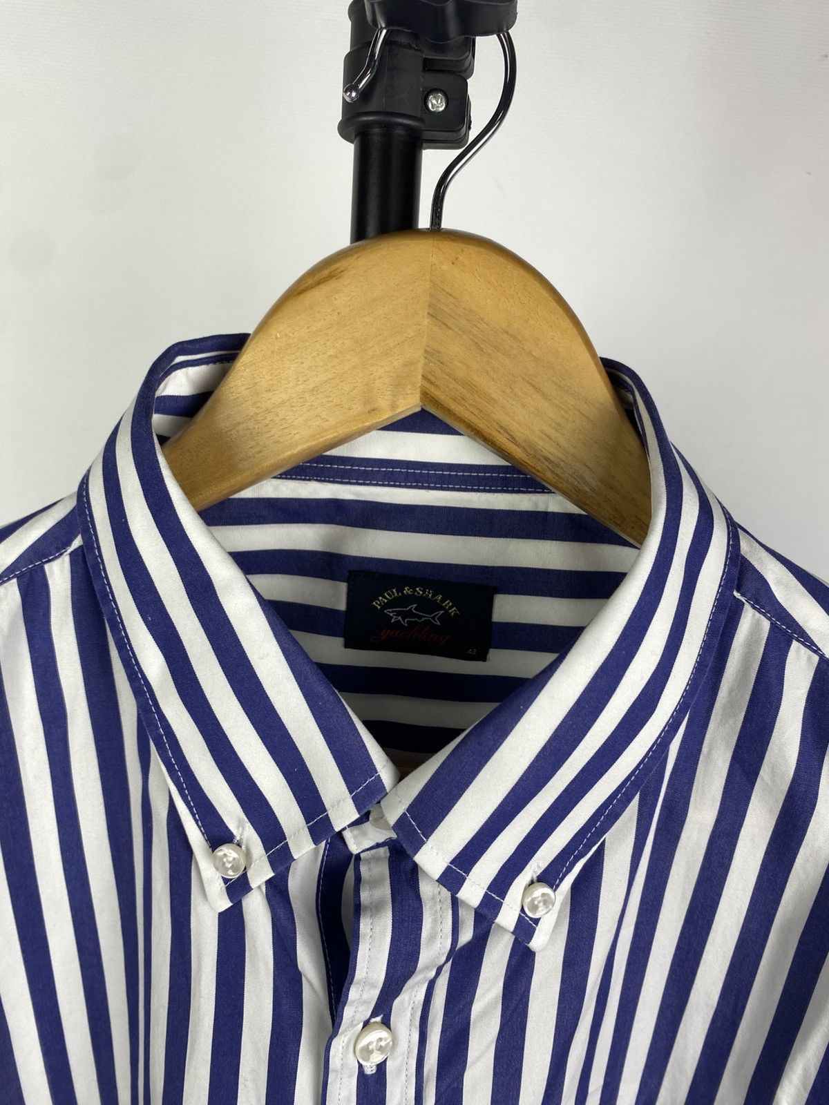 Designer × Paul & Shark Vintage Paul & Shark Yachting Stripped Shirt Button Up Size US XL / EU 56 / 4 - 4 Thumbnail