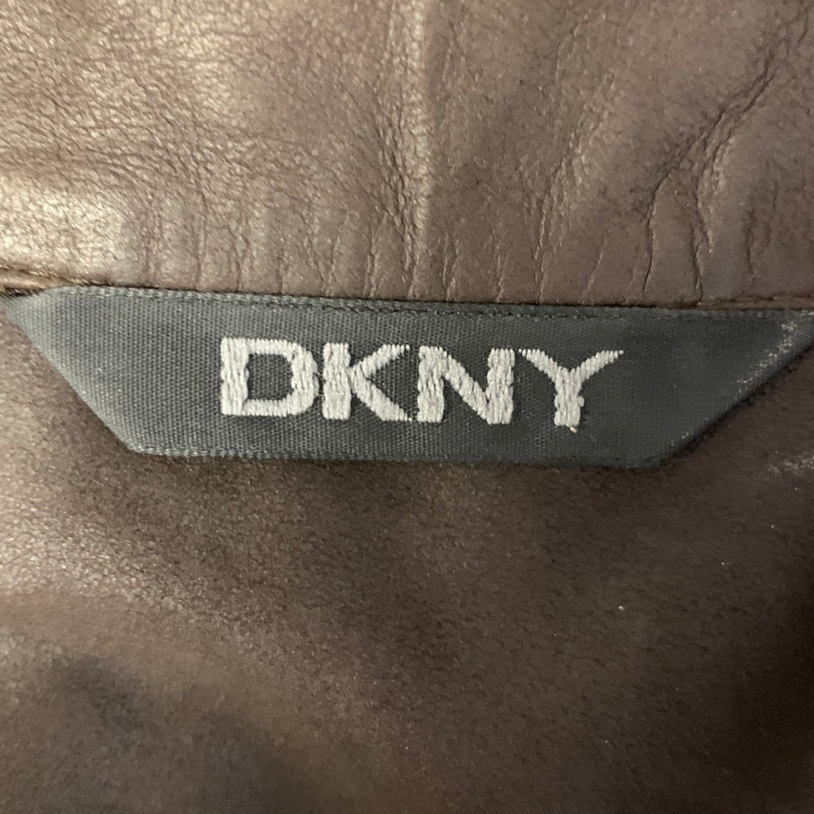 DKNY DKNY Size XS Brown Leather Long Sleeve Shirt Size US M / EU 48-50 / 2 - 5 Thumbnail