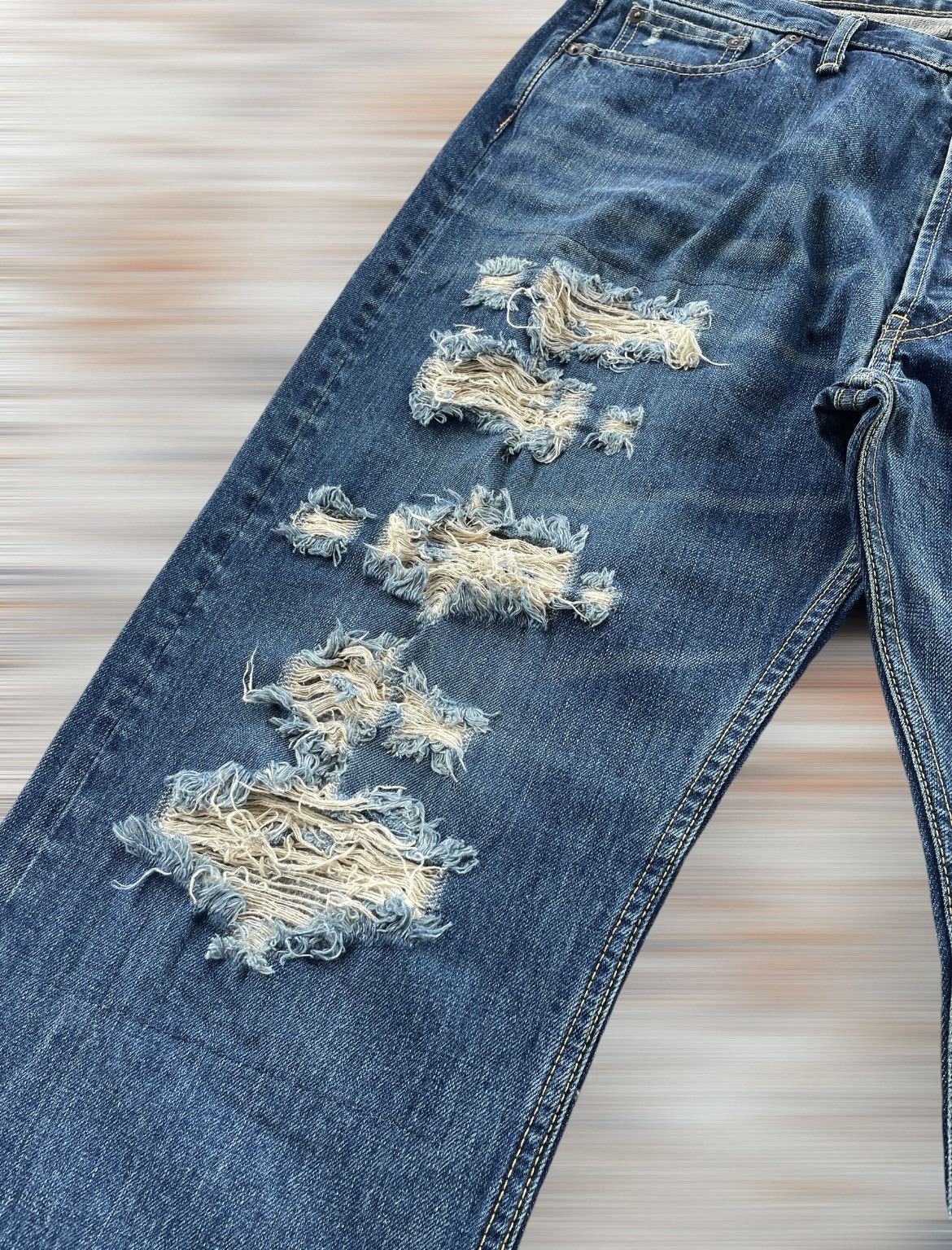 Designer × Fashion Victim × Japanese Brand VICTIM JAPAN DISTRESSED JEANS Size US 37 - 5 Thumbnail
