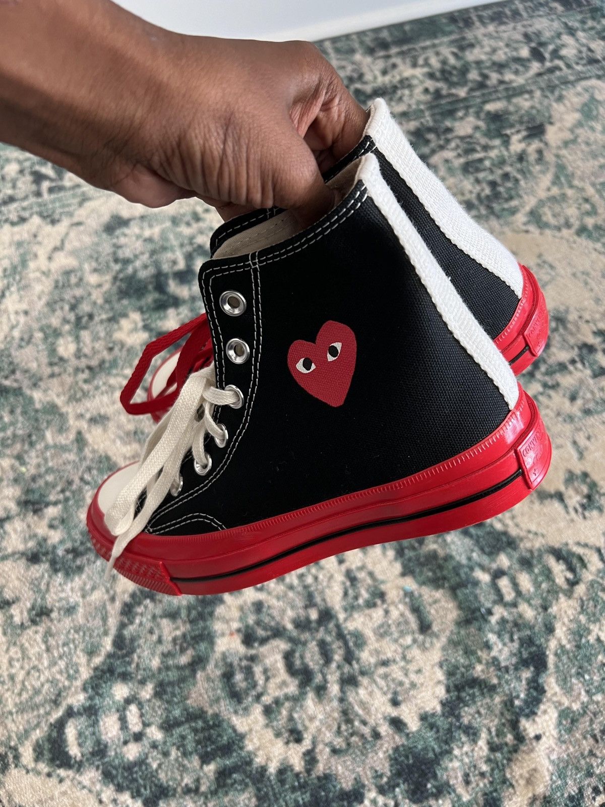 Comme des Garcons x Converse Unisex Red Sole High Top Sneakers Size US 12 / IT 42 - 2 Thumbnail