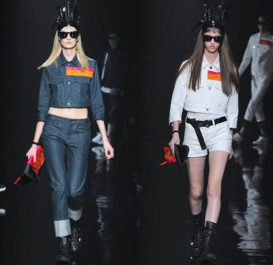 Andrea Pompilio Onitsuka Tiger x Andrea Pompilio Runway Cropped Denim Jacket Size M / US 6-8 / IT 42-44 - 1 Thumbnail