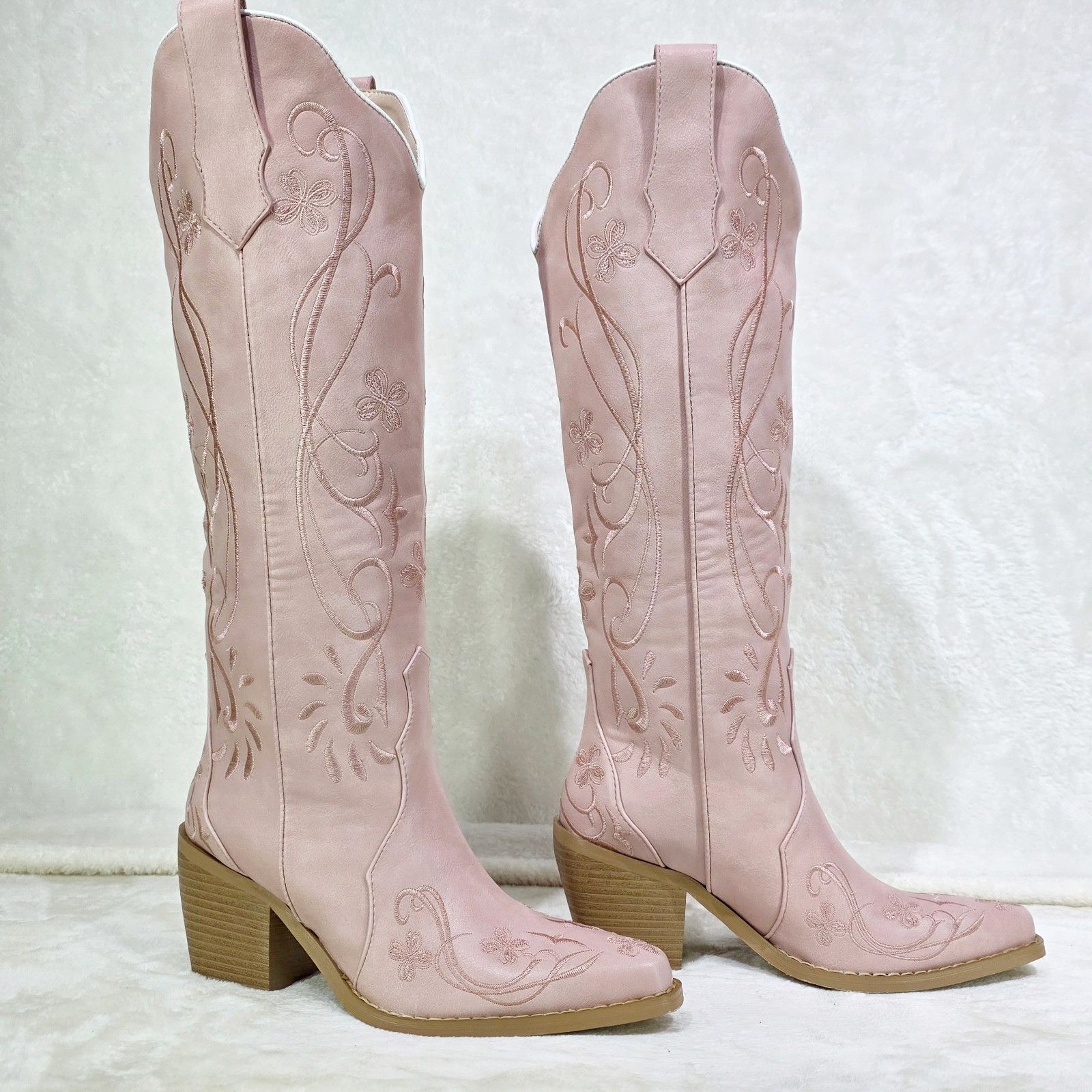 Other Loretta Embroidery Country Western Cowgirl Knee Boots Dusty Size US 11 / IT 41 - 4 Thumbnail