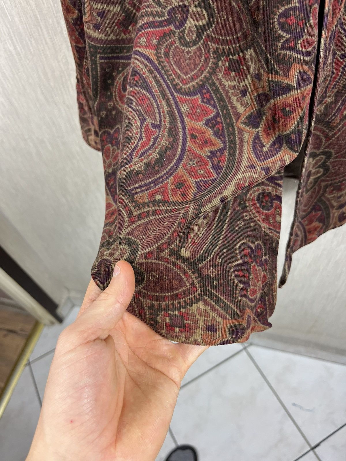 Chaps Ralph Lauren × Ralph Lauren × Vintage Chaps Ralph Lauren corduroy velvet fullprint floral shirt Size US L / EU 52-54 / 3 - 13 Thumbnail