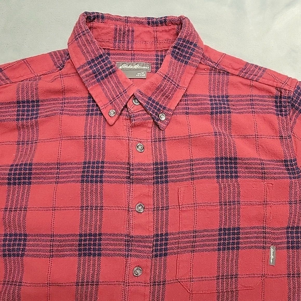 Eddie Bauer Eddie Bauer Flannel Shirt Mens XL Red Plaid Outdoors Classic Hunt Fish Button-Up Pocketed Collar-Down Casual Mens Size US XL / EU 56 / 4 - 3 Thumbnail
